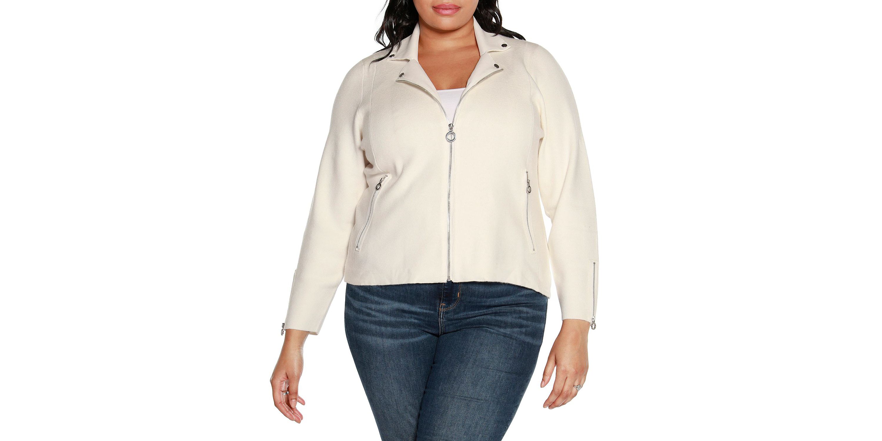 Plus Size Motorcycle Sweater Jacket