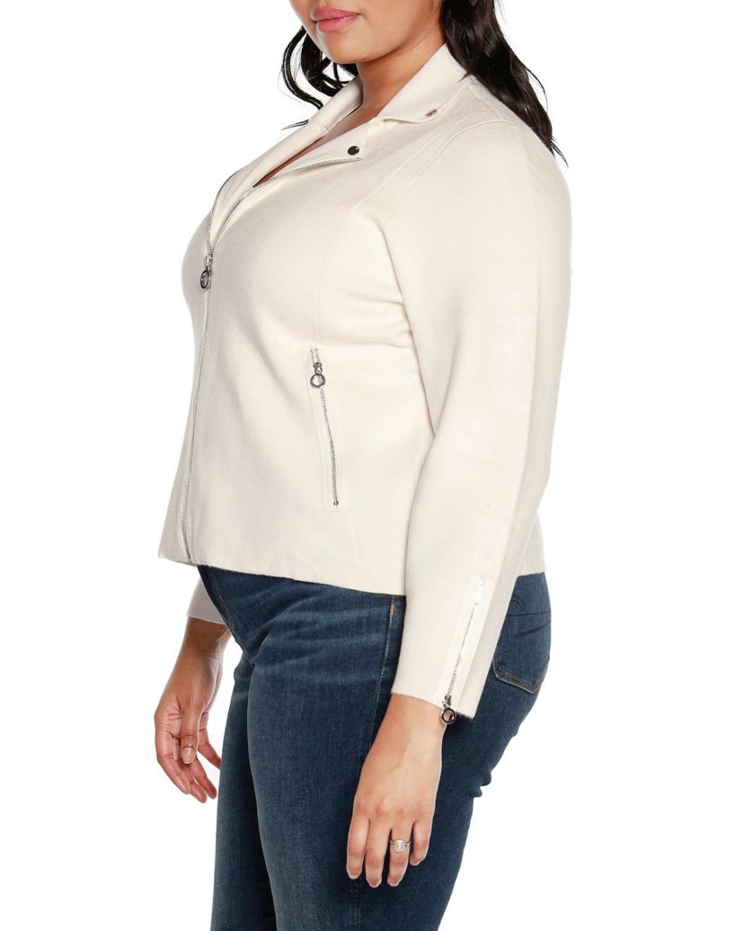 Plus Size Motorcycle Sweater Jacket