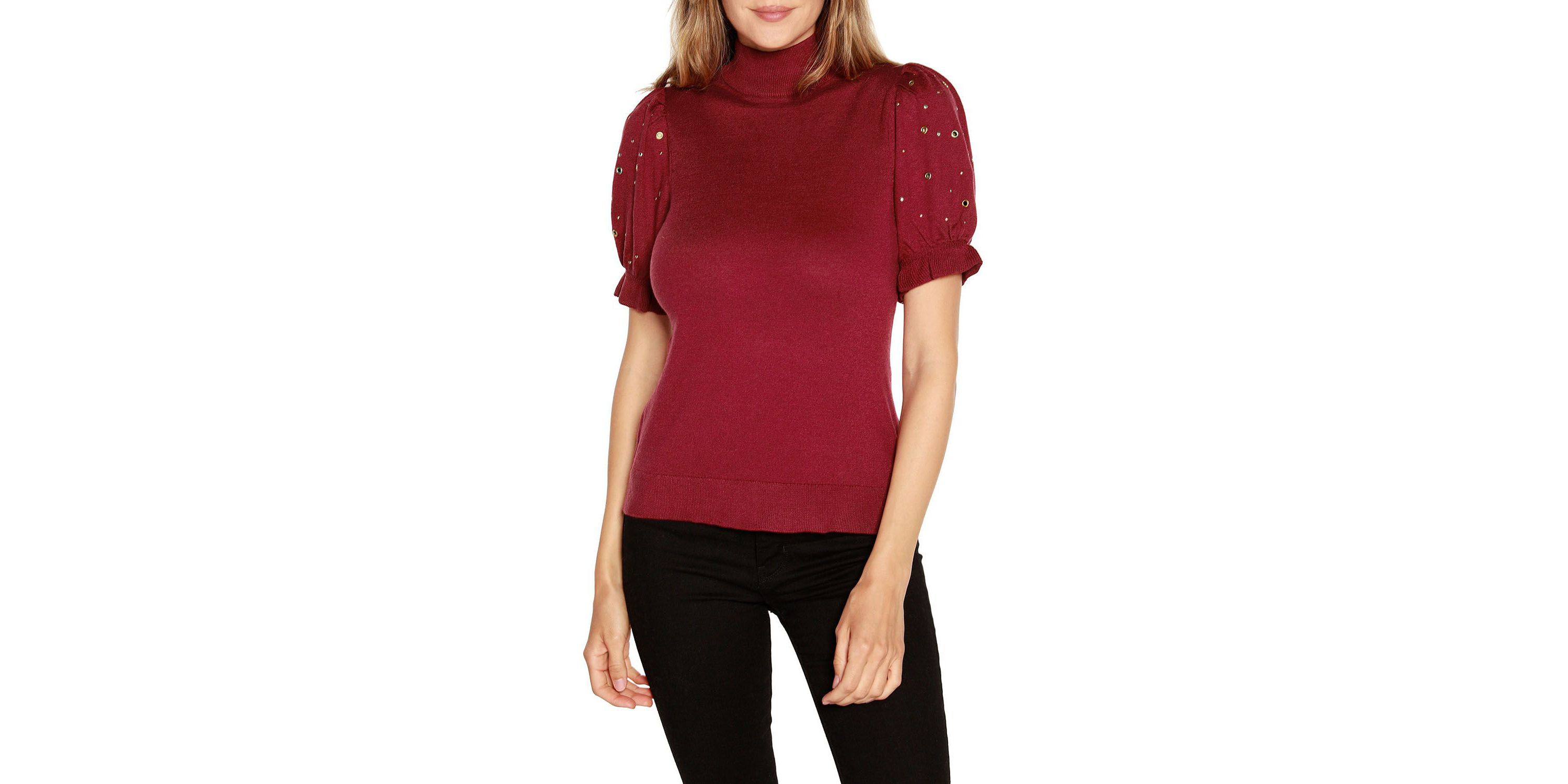 Embellished Puff-Sleeve Sweater