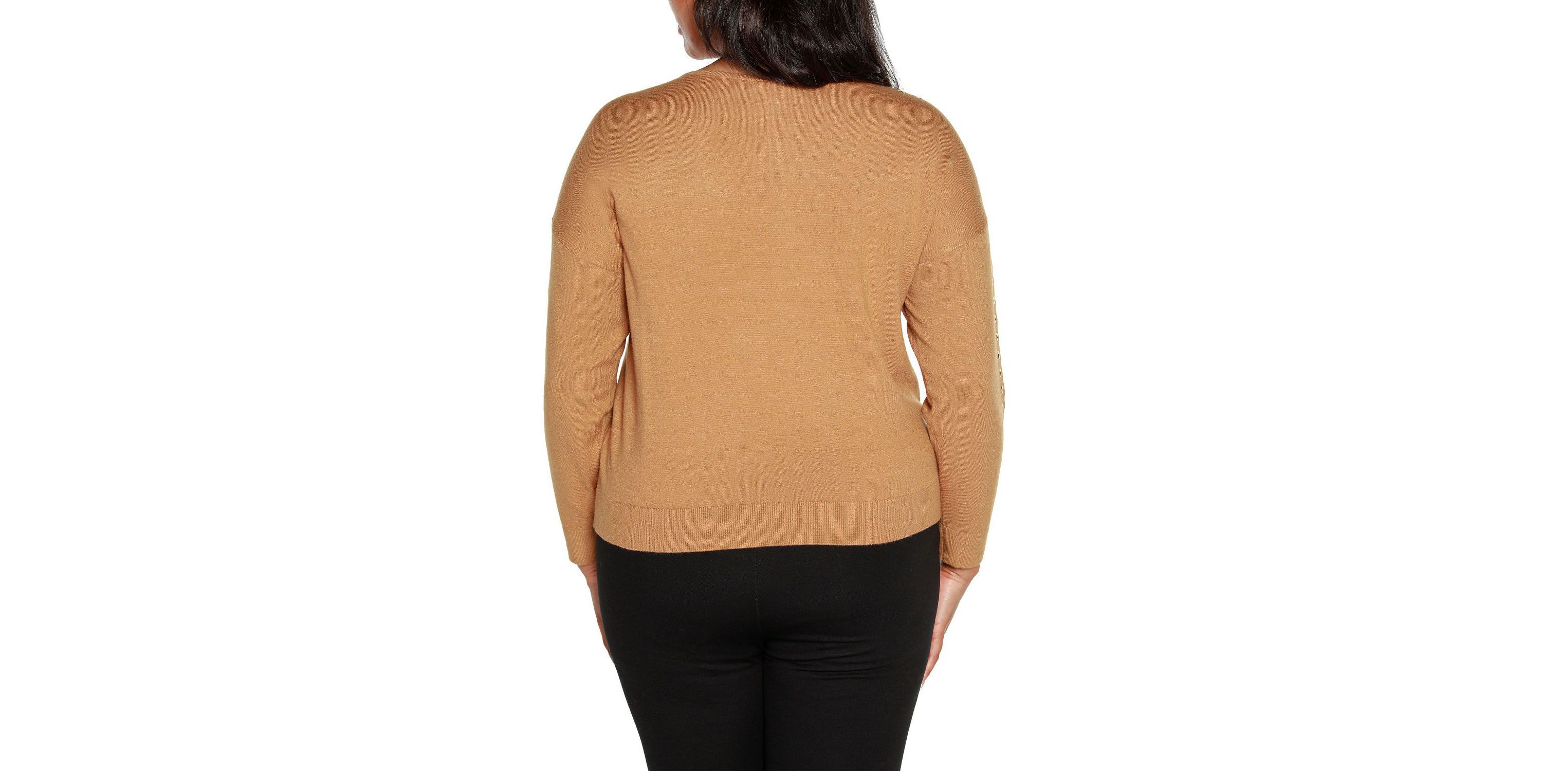 Plus Size Embellished Boatneck Sweater