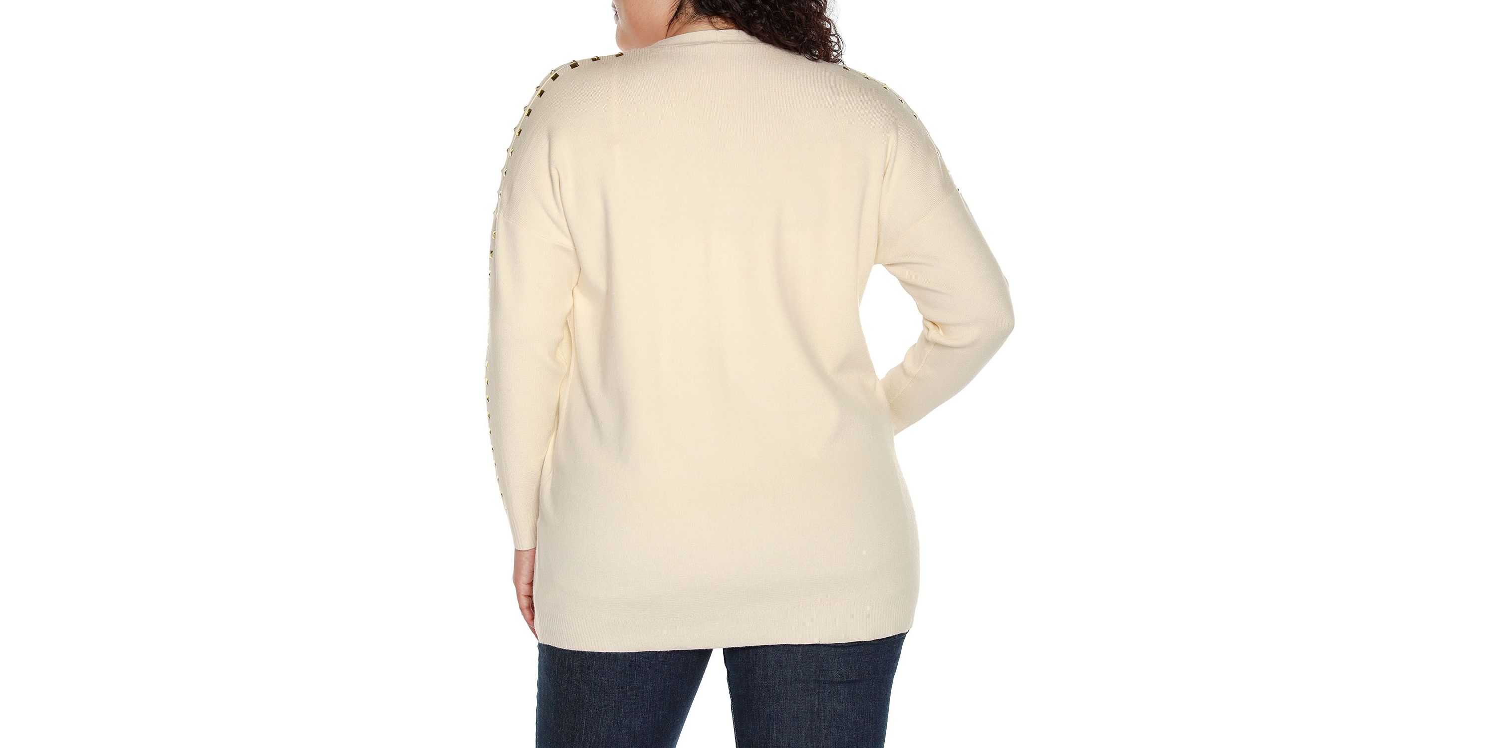 Plus Size Embellished Open-Front Cardigan