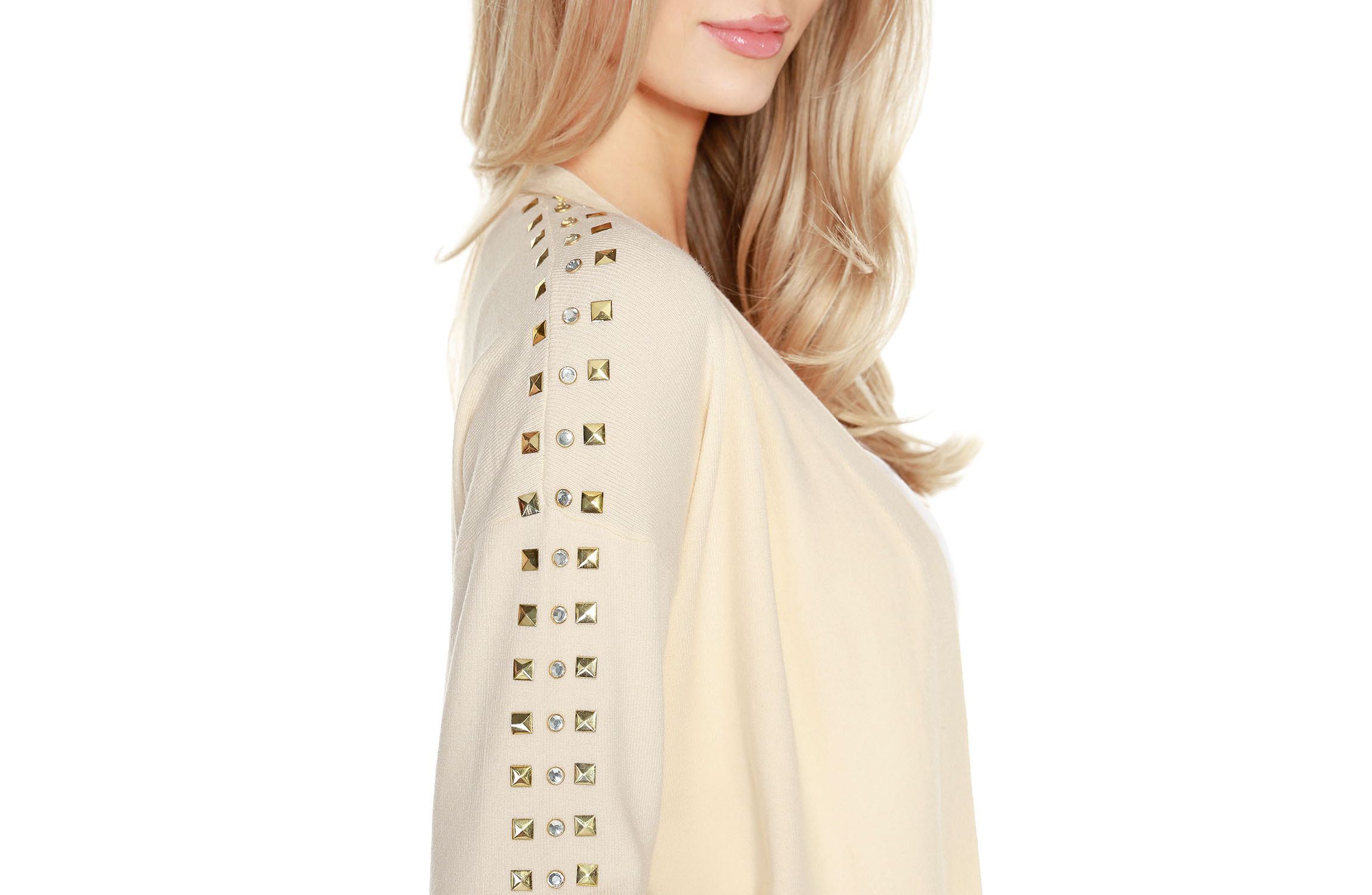 Embellished Open-Front Cardigan