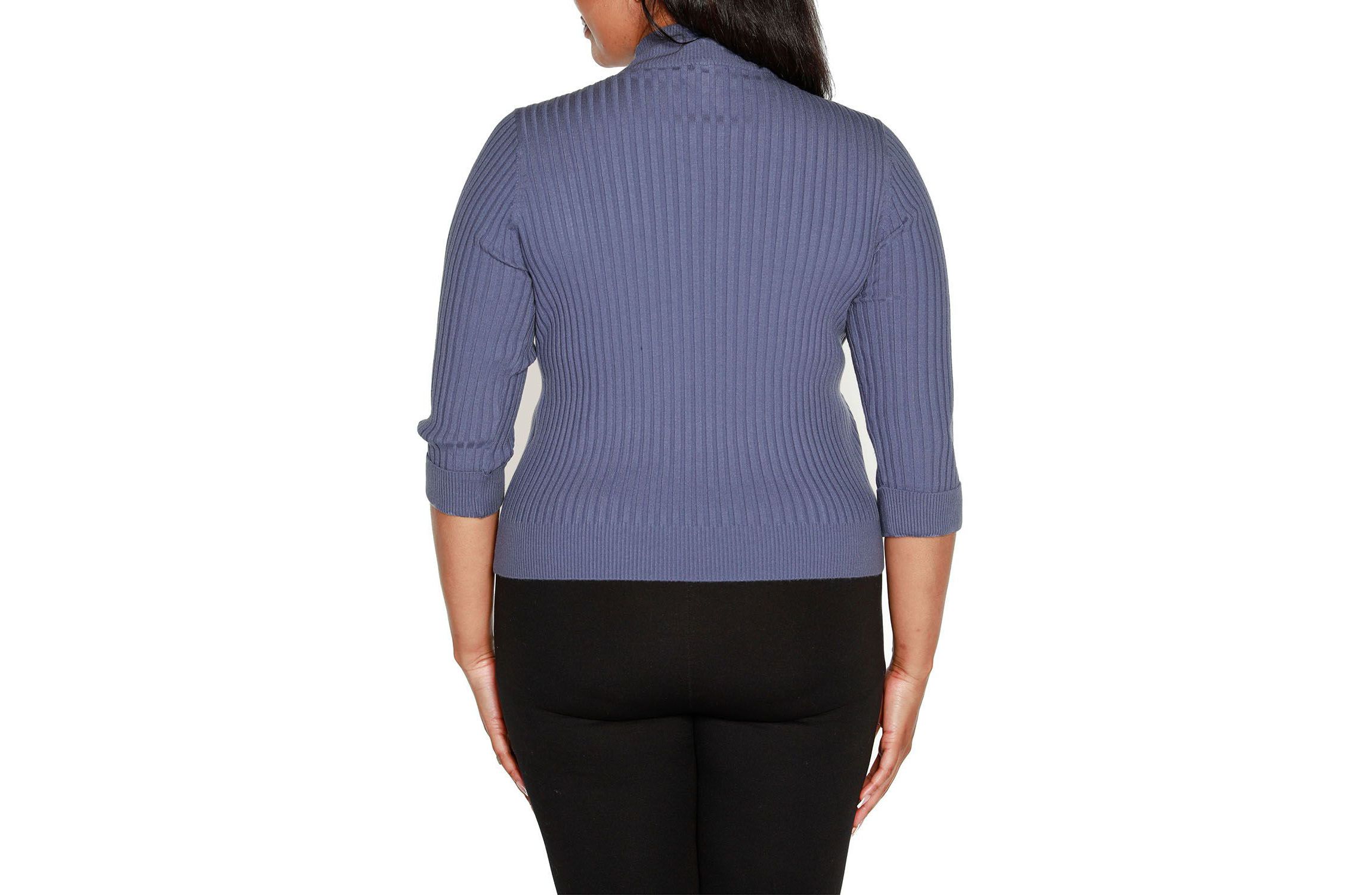Plus Size Ribbed Quarter-Zip Sweater