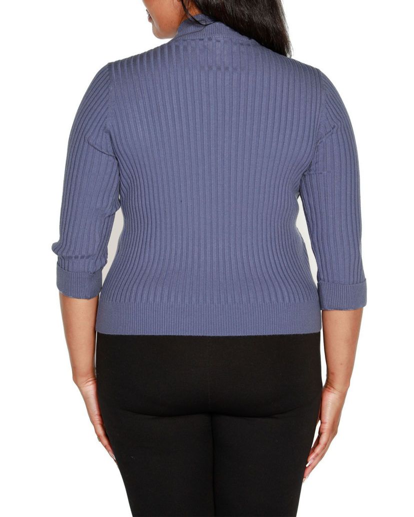 Plus Size Ribbed Quarter-Zip Sweater