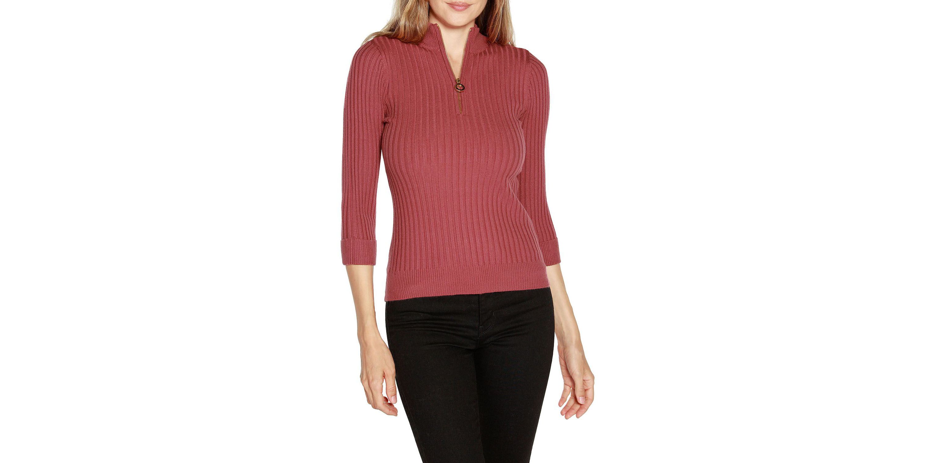 Ribbed Quarter-Zip Sweater
