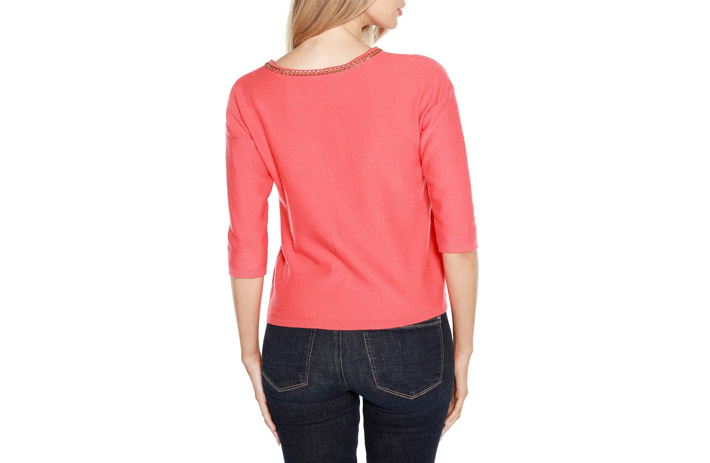 Chain Detail 3/4-Sleeve Sweater