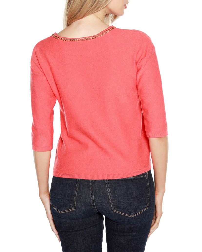 Chain Detail 3/4-Sleeve Sweater