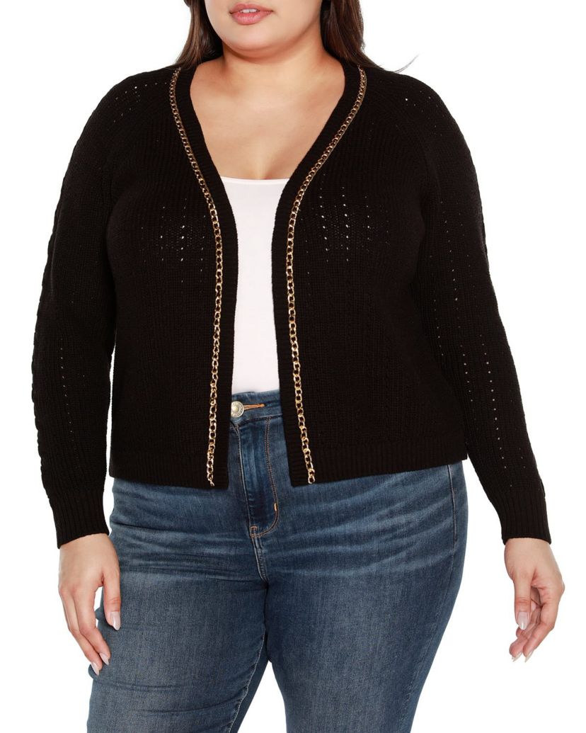 Plus Size Chain Detail Shrug Cardigan Sweater