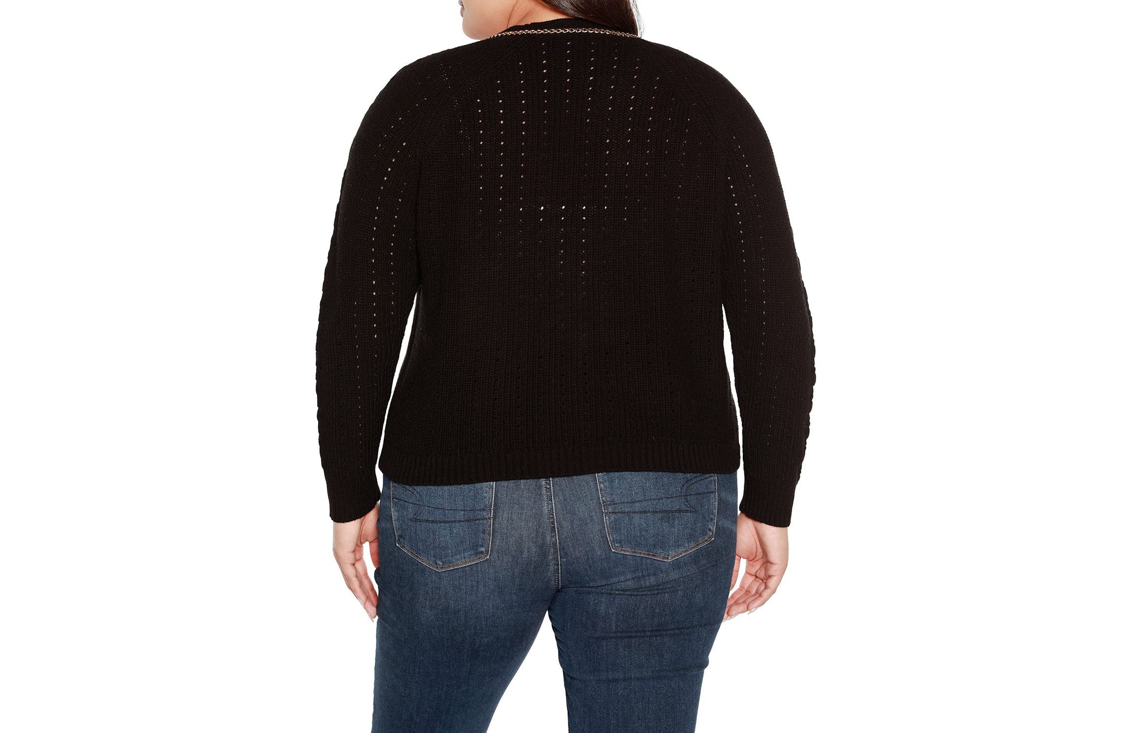 Plus Size Chain Detail Shrug Cardigan Sweater