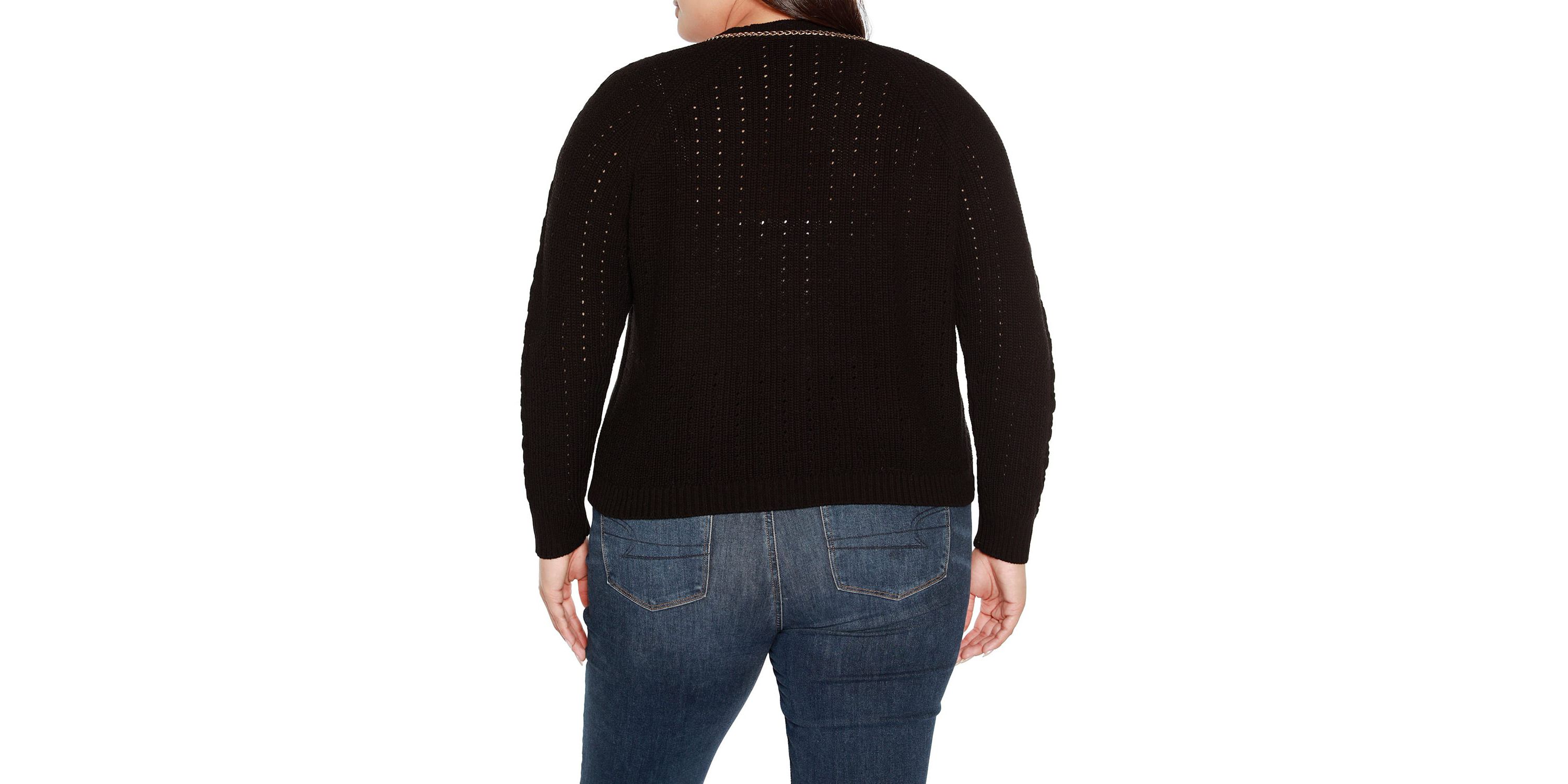 Plus Size Chain Detail Shrug Cardigan Sweater