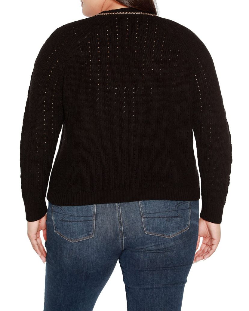 Plus Size Chain Detail Shrug Cardigan Sweater