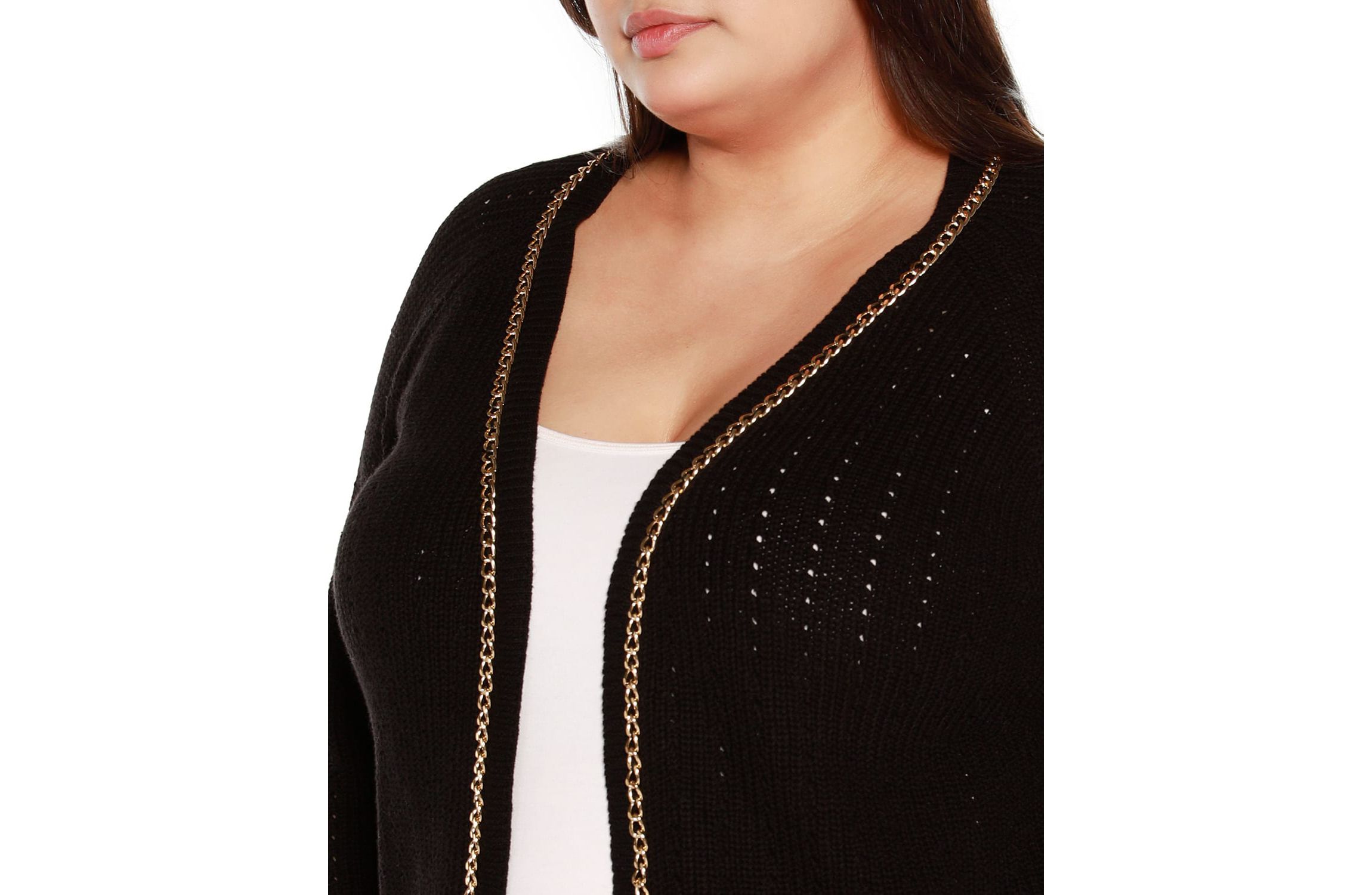 Plus Size Chain Detail Shrug Cardigan Sweater