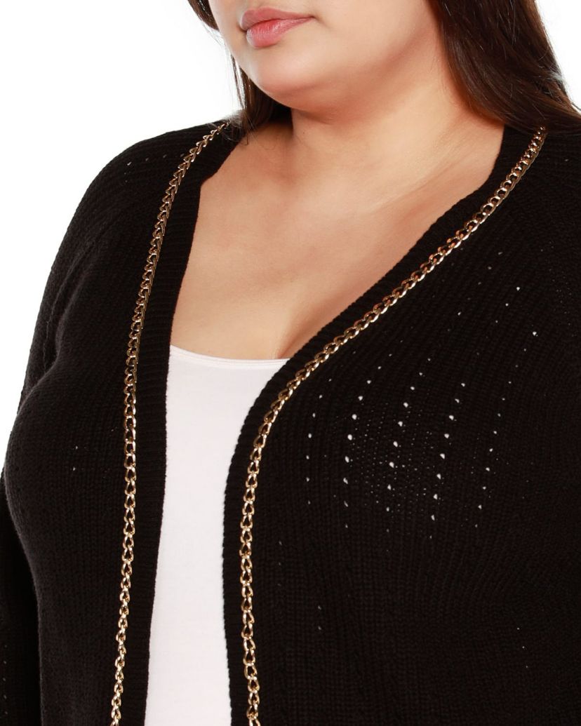 Plus Size Chain Detail Shrug Cardigan Sweater