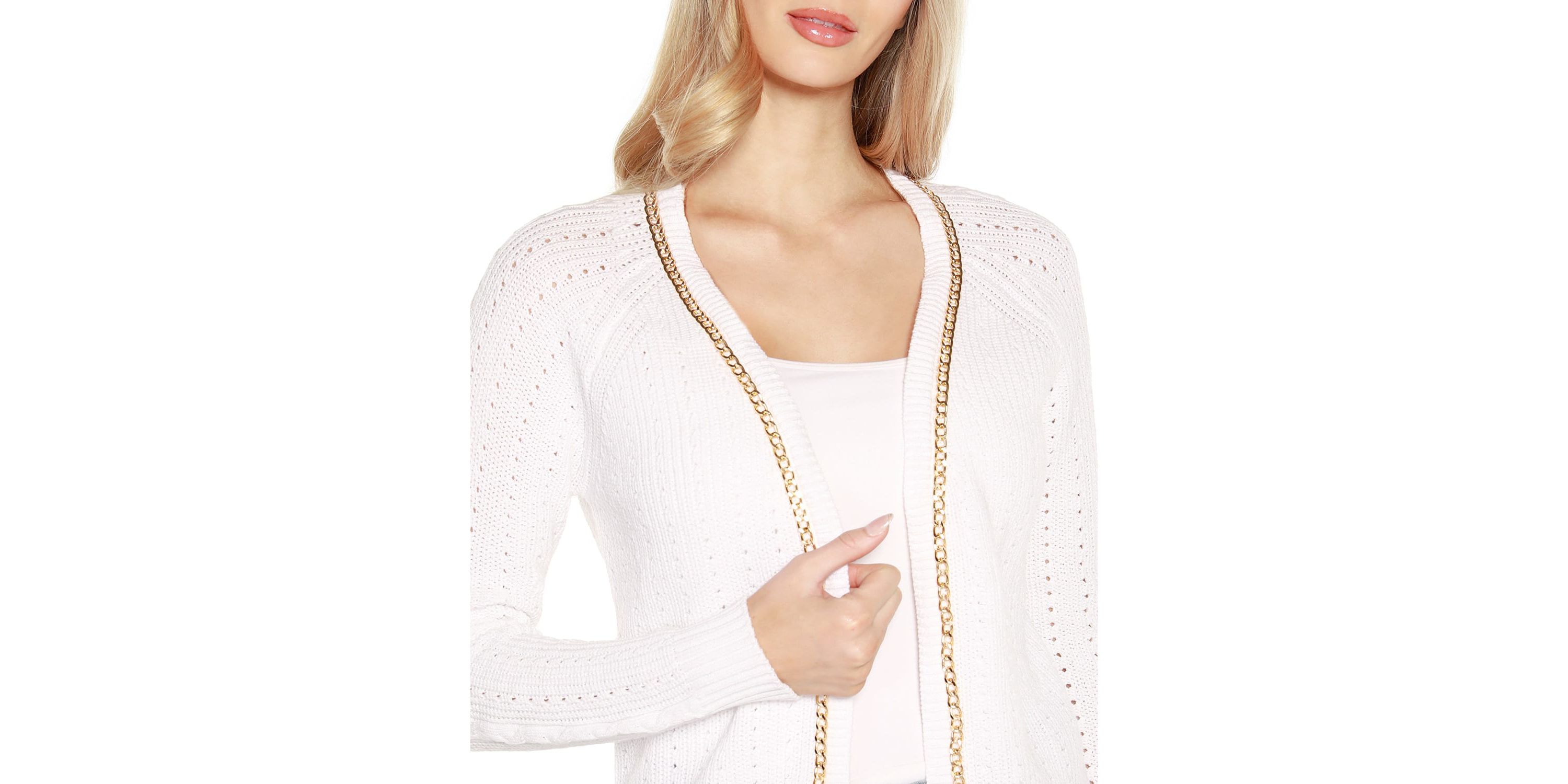 Chain Detail Shrug Cardigan Sweater