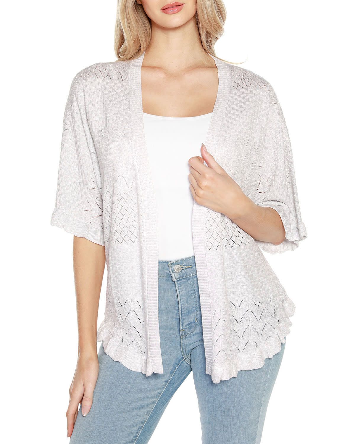 Ruffled Shirttail Hem Cardigan