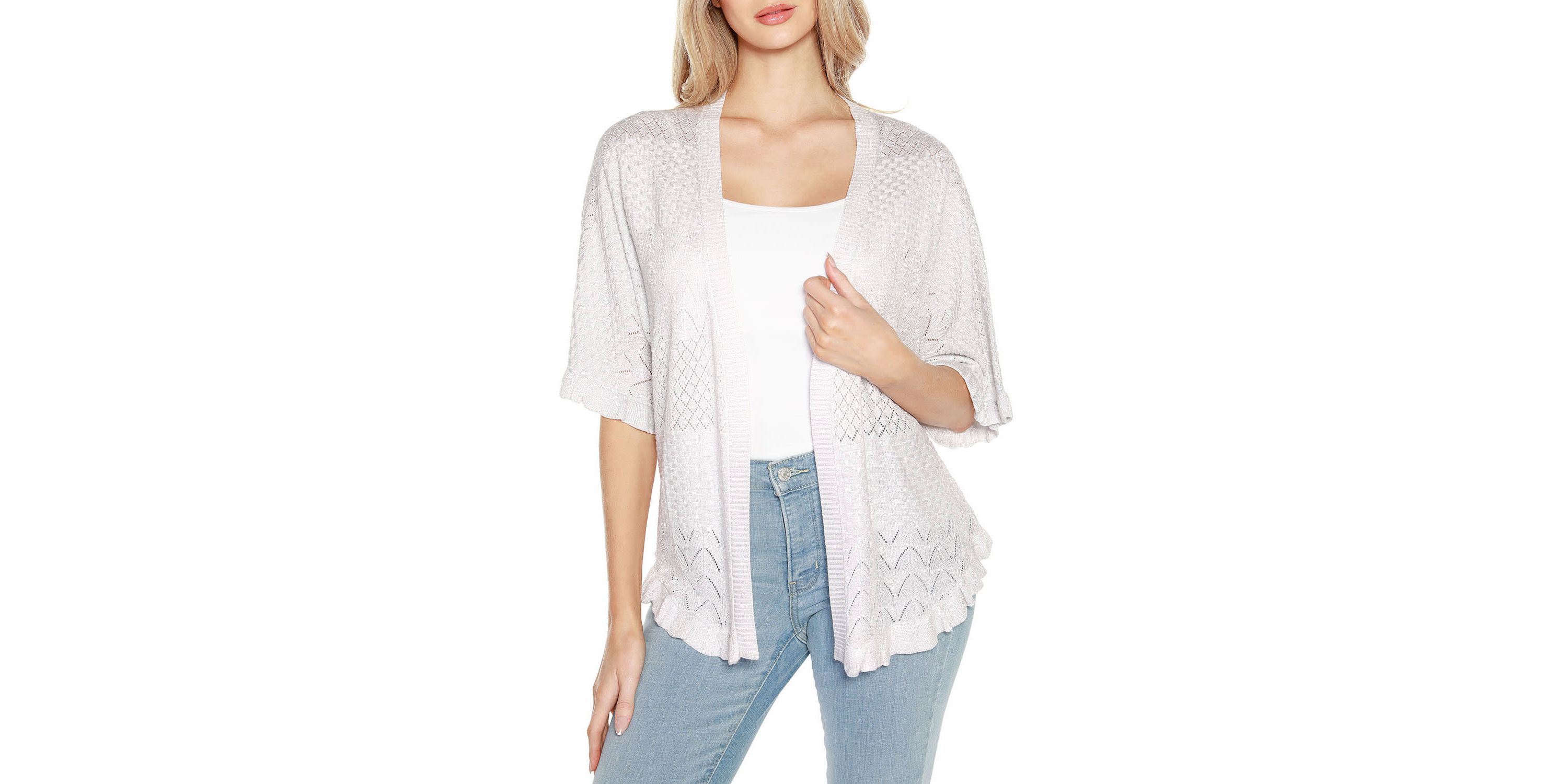 Ruffled Shirttail Hem Cardigan