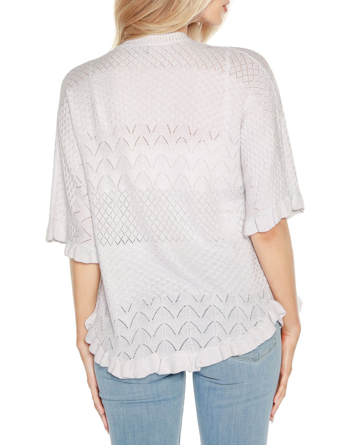 Ruffled Shirttail Hem Cardigan