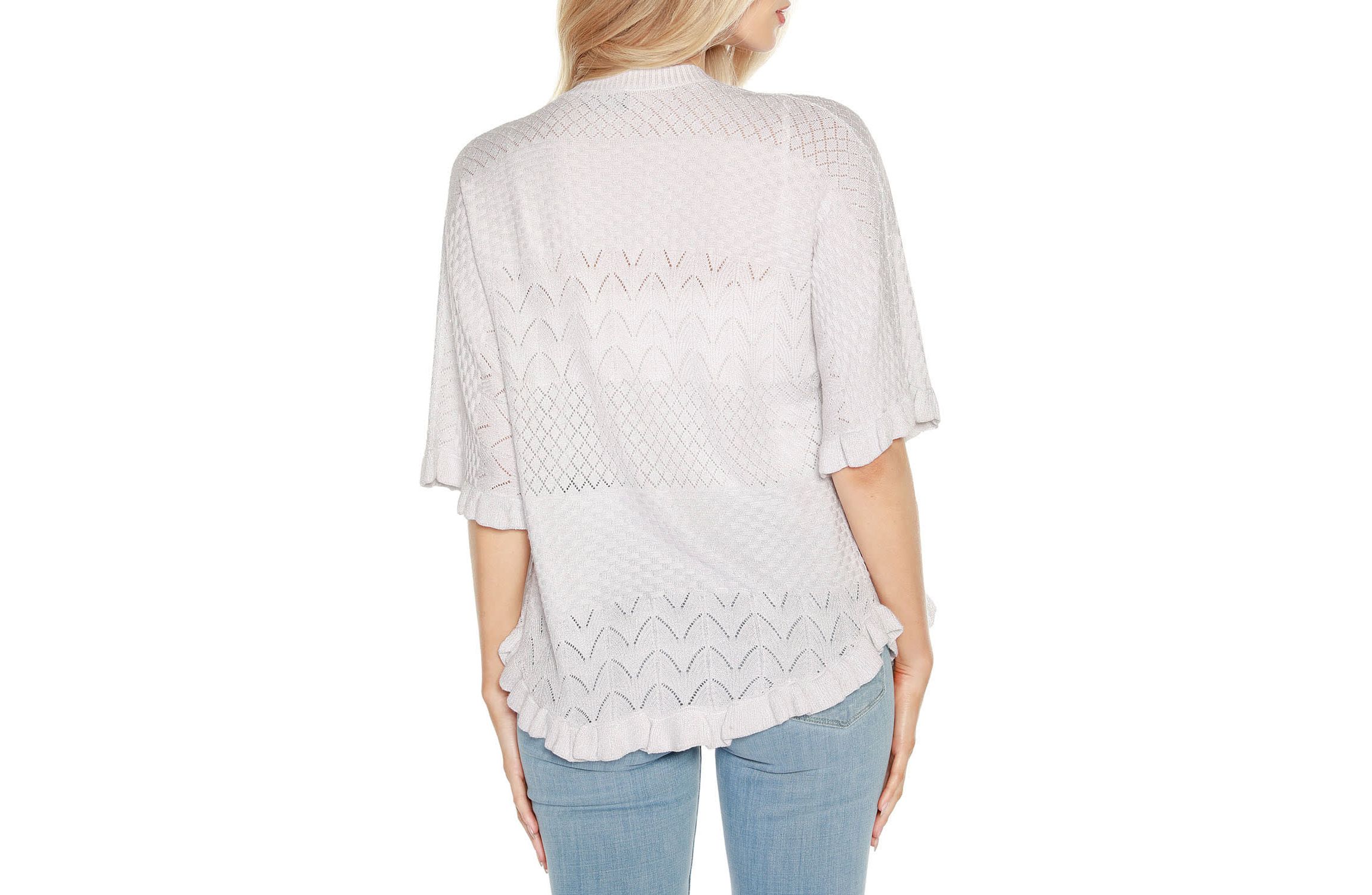 Ruffled Shirttail Hem Cardigan
