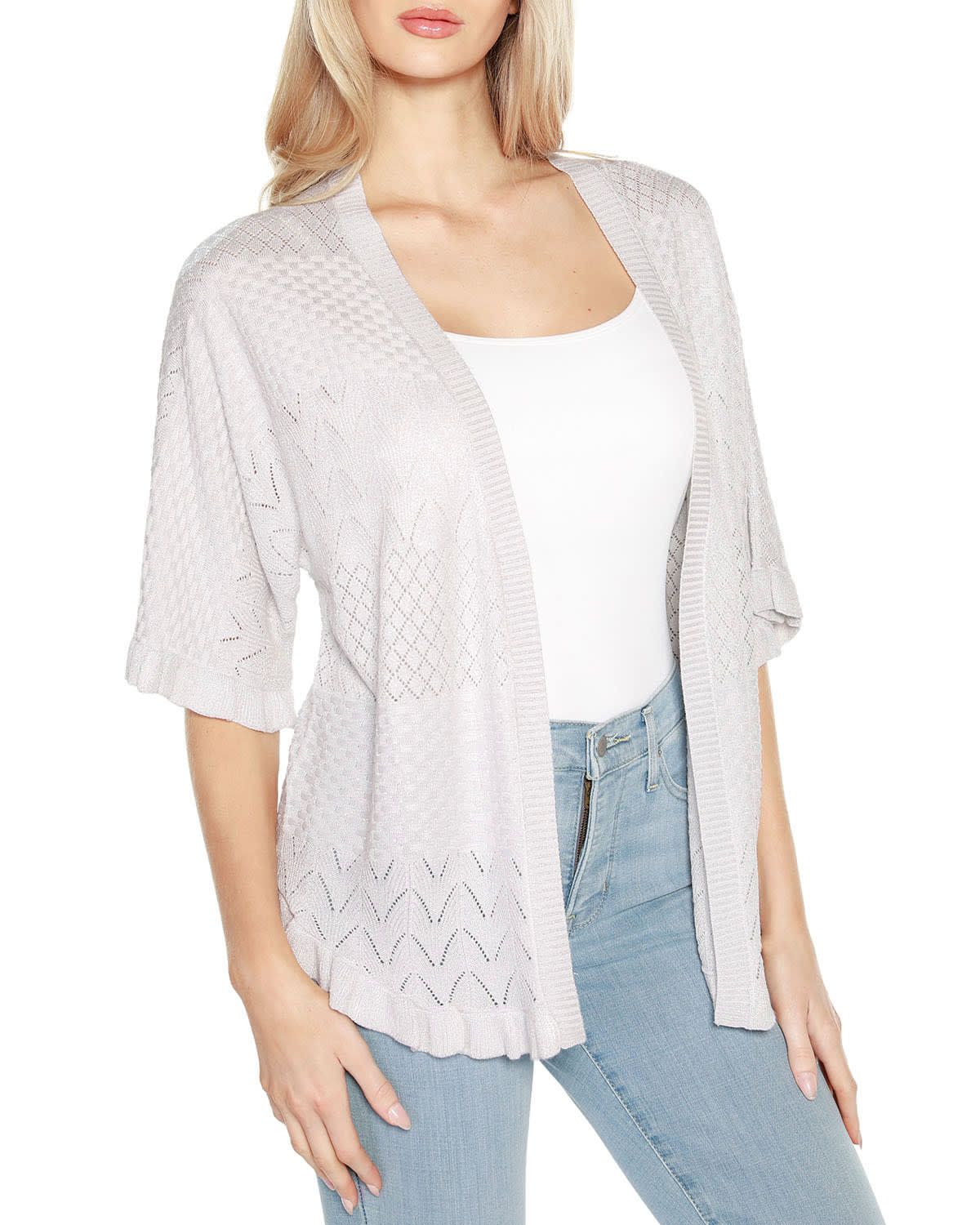 Ruffled Shirttail Hem Cardigan