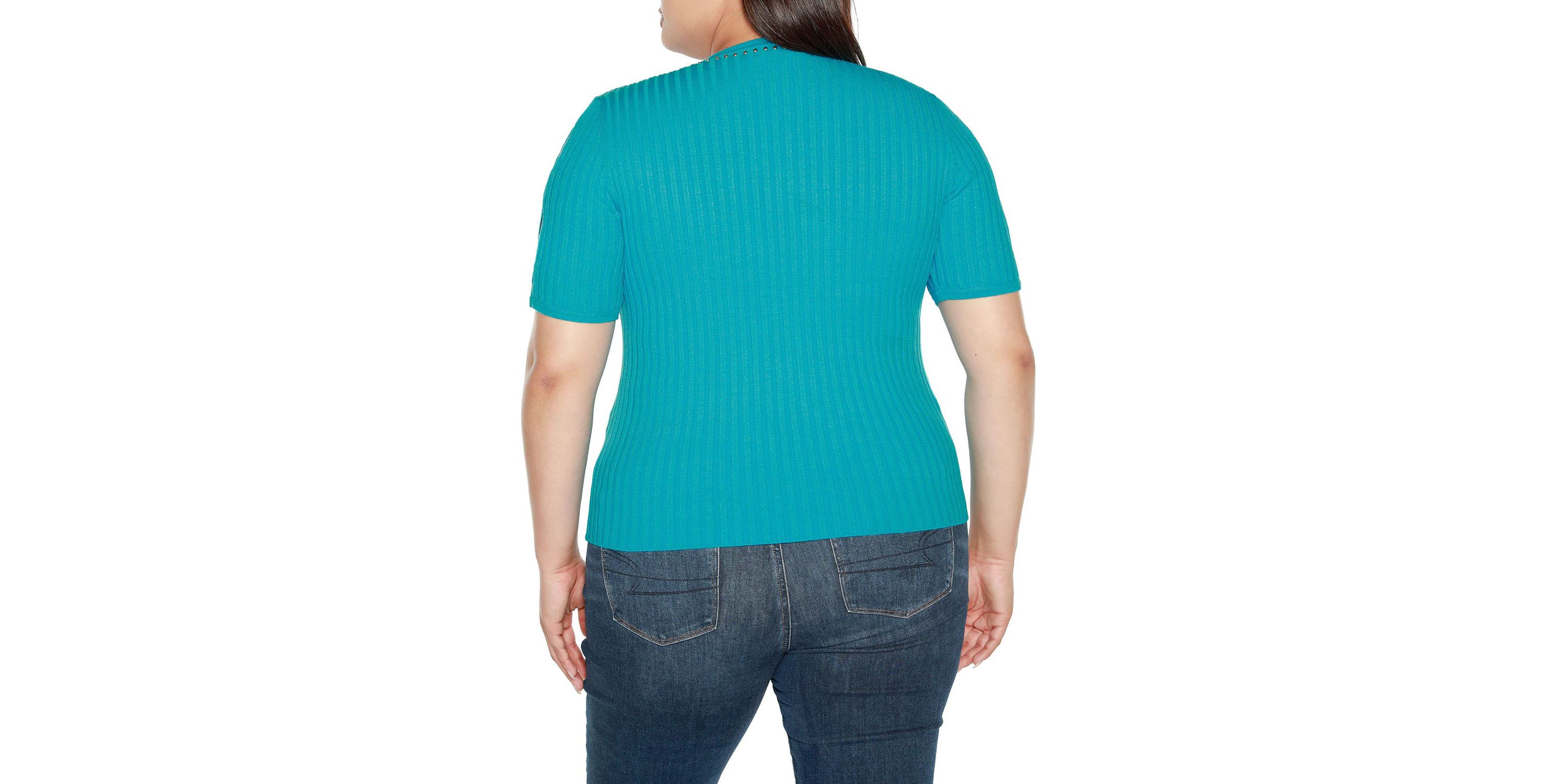 Plus Size Embellished Criss Cross Sleeve Sweater