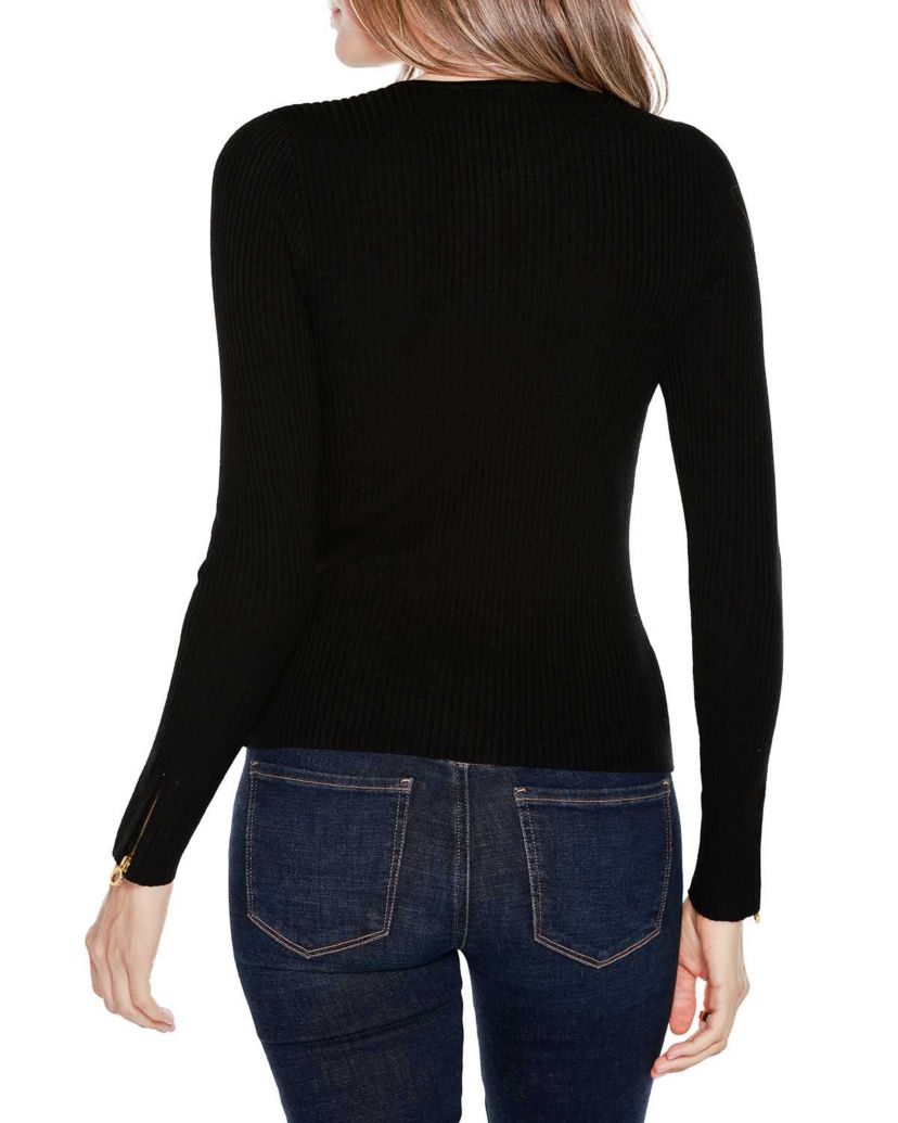Ribbed Double-Zip Cardigan Sweater