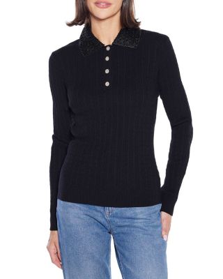 Belldini Black Label Women's Beaded Collar Sweater, XL