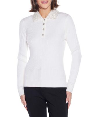Belldini Black Label Women's Beaded Collar Sweater, XL