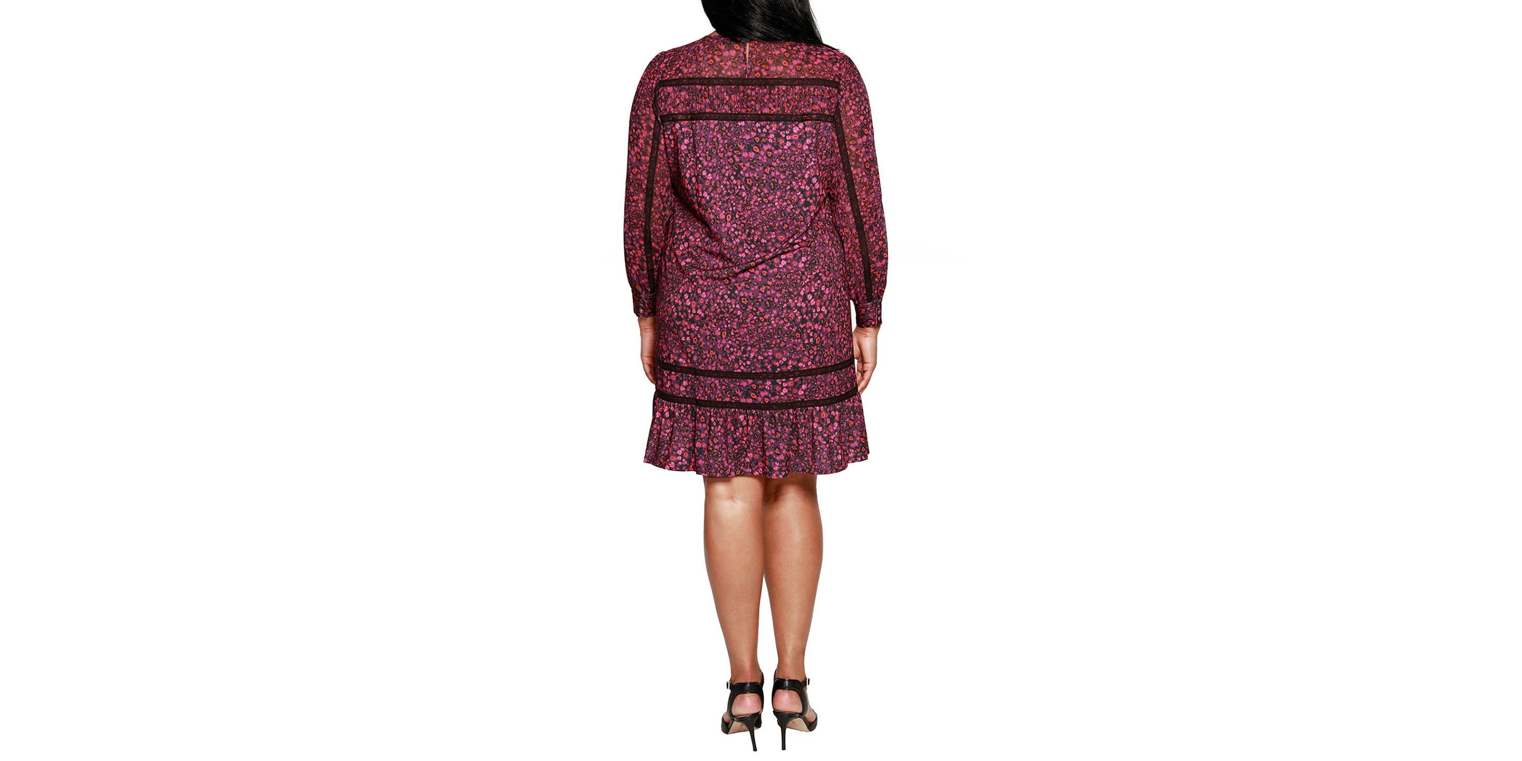 Plus Size Wild Ditsy Floral Long Sleeve Collared Top
