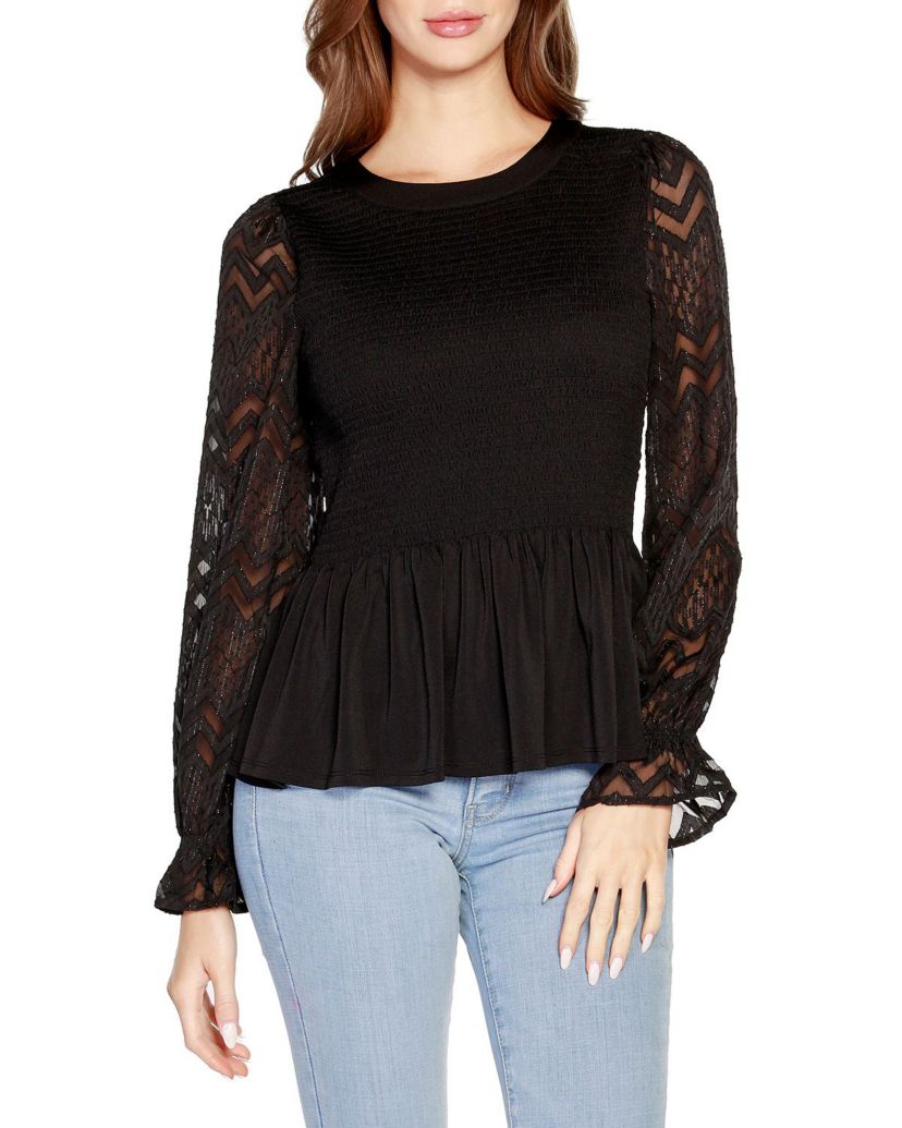 Smocked Peplum Top