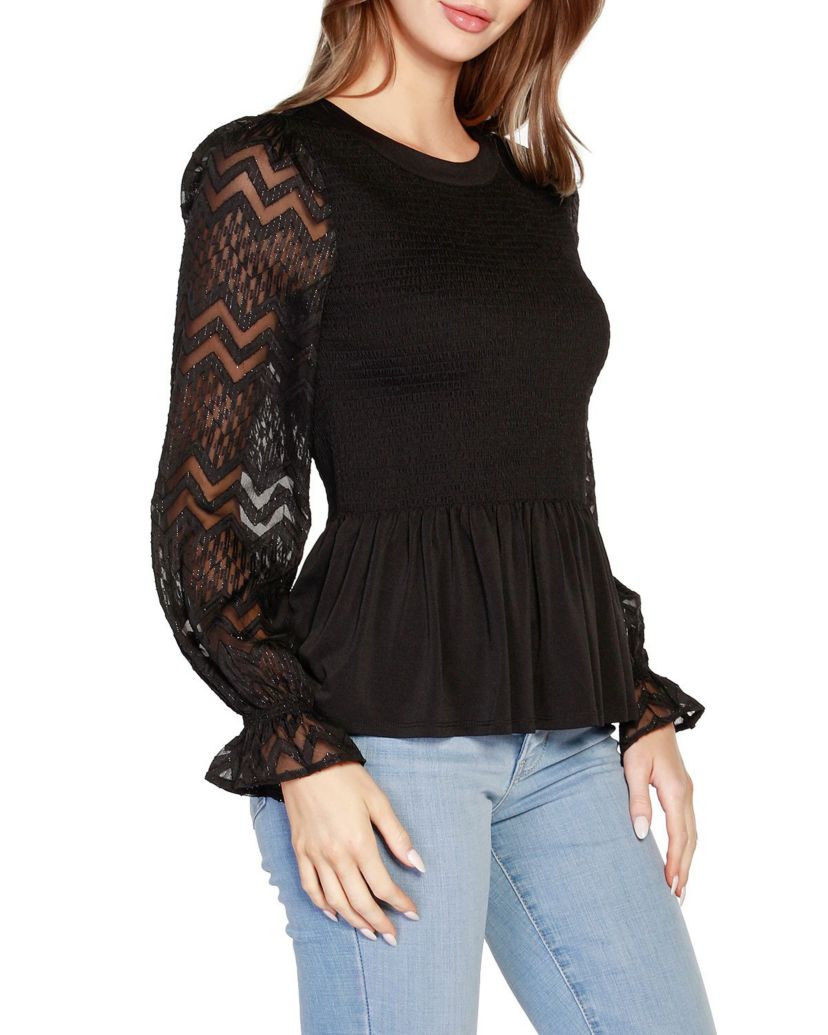 Smocked Peplum Top