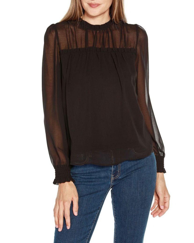 Gathered Chiffon Top
