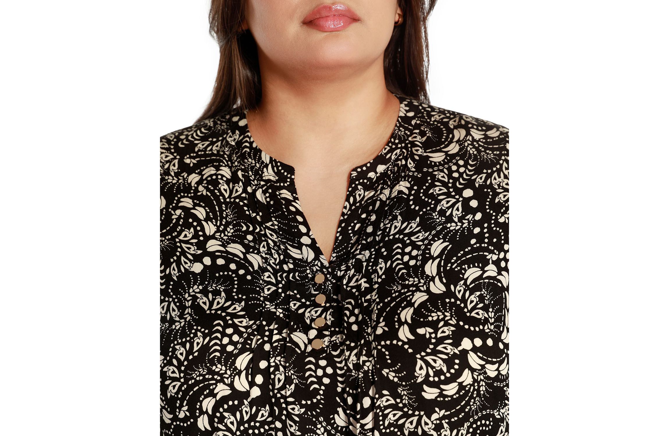 Plus Size Printed Ruffle Sleeve Top