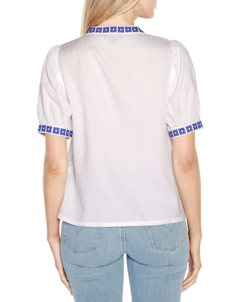 Embroidered Boho Short Sleeve Top