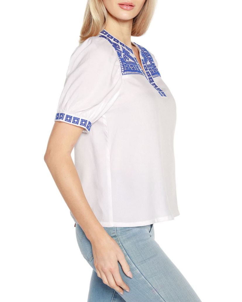 Embroidered Boho Short Sleeve Top