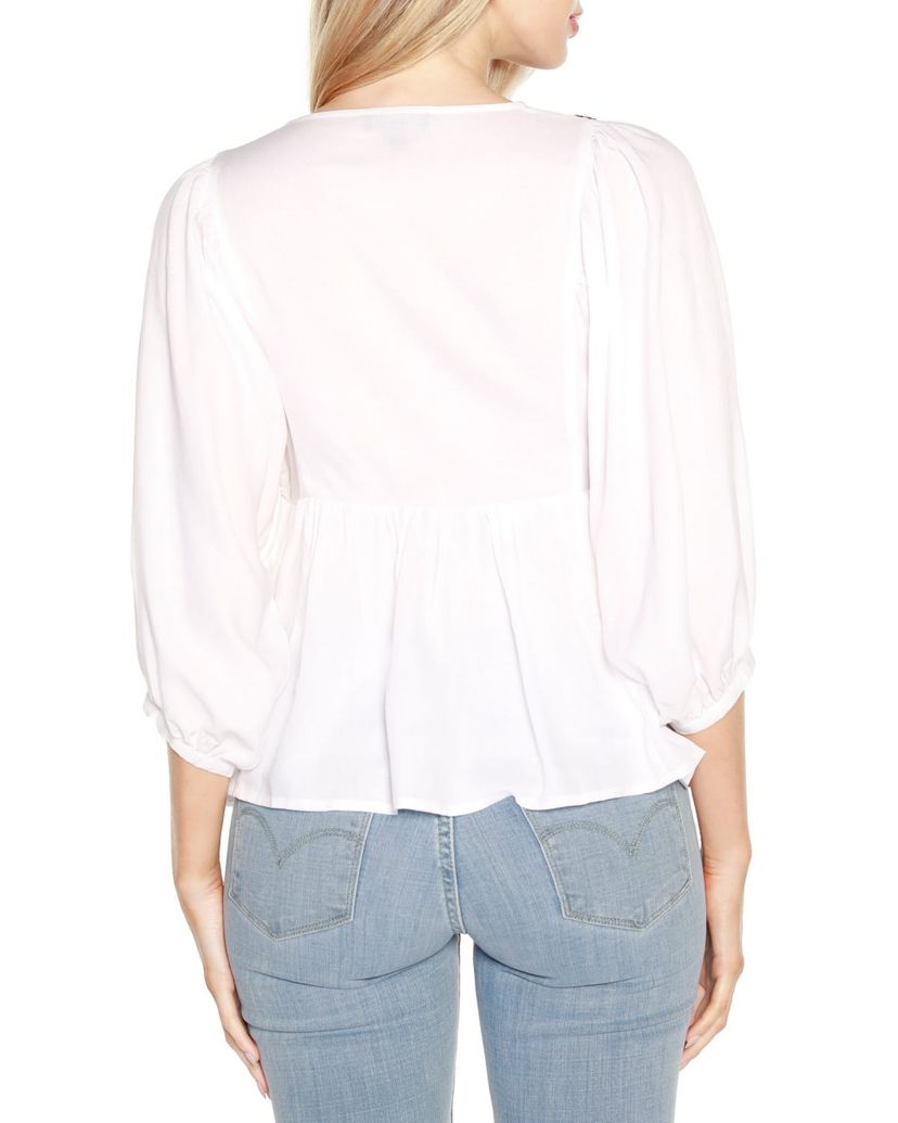 Embroidered Boho Fit and Flare Top