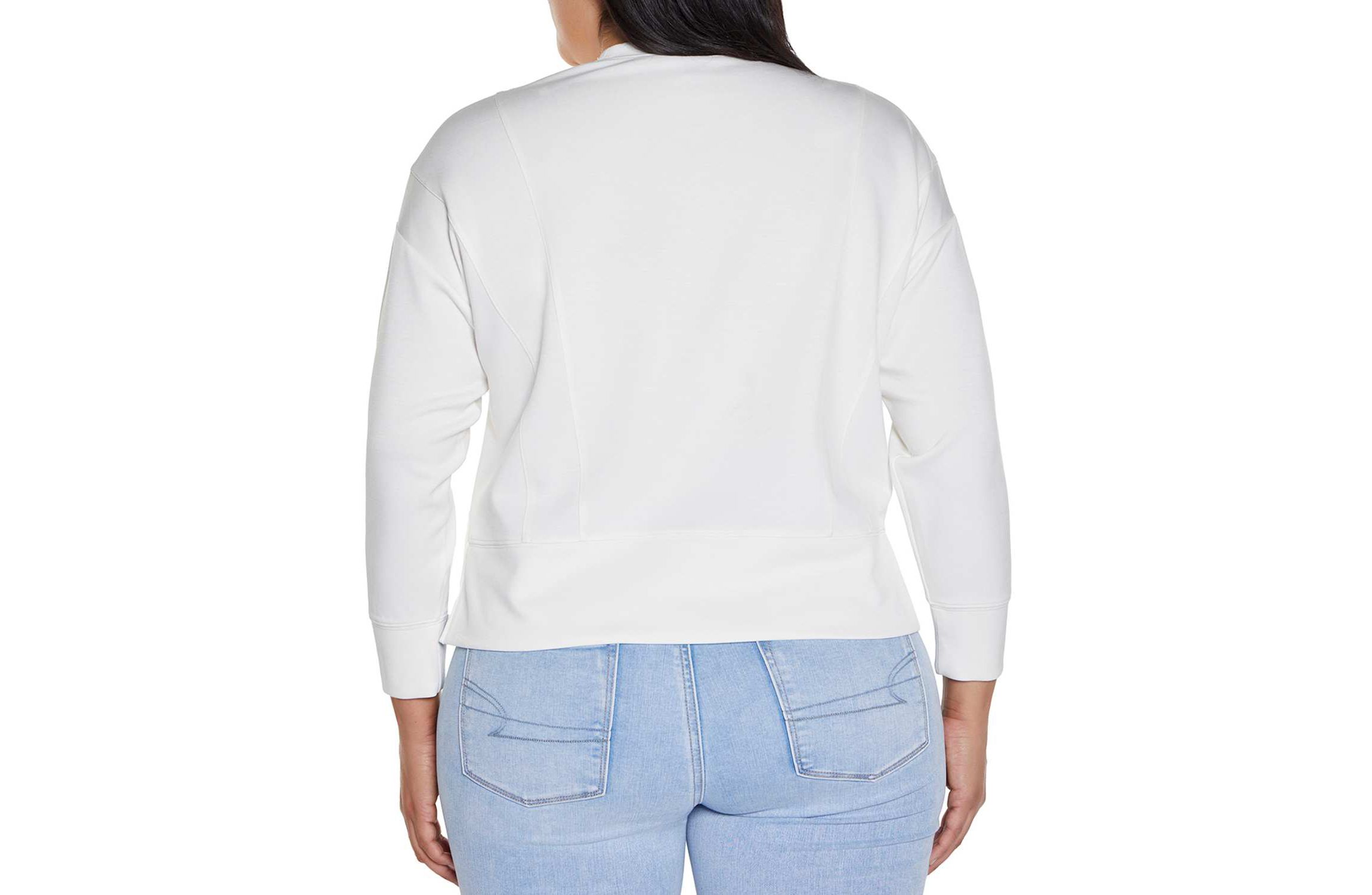 Plus Size Scuba Knit Drop-Shoulder Top