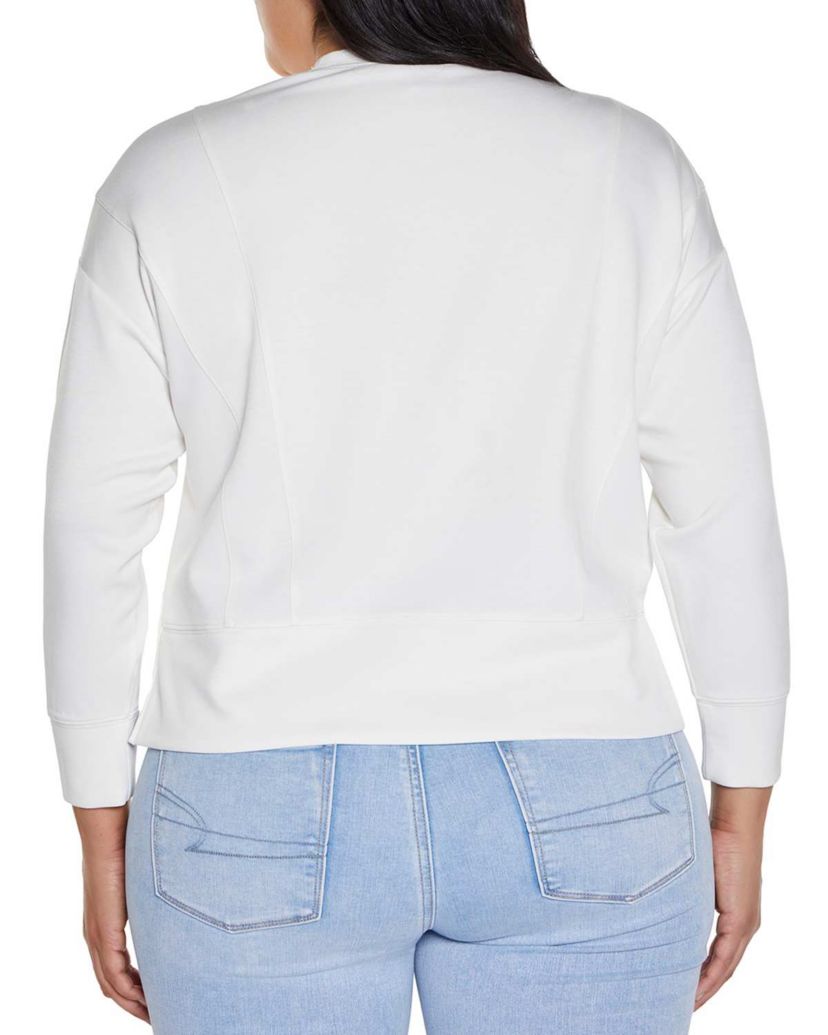 Plus Size Scuba Knit Drop-Shoulder Top