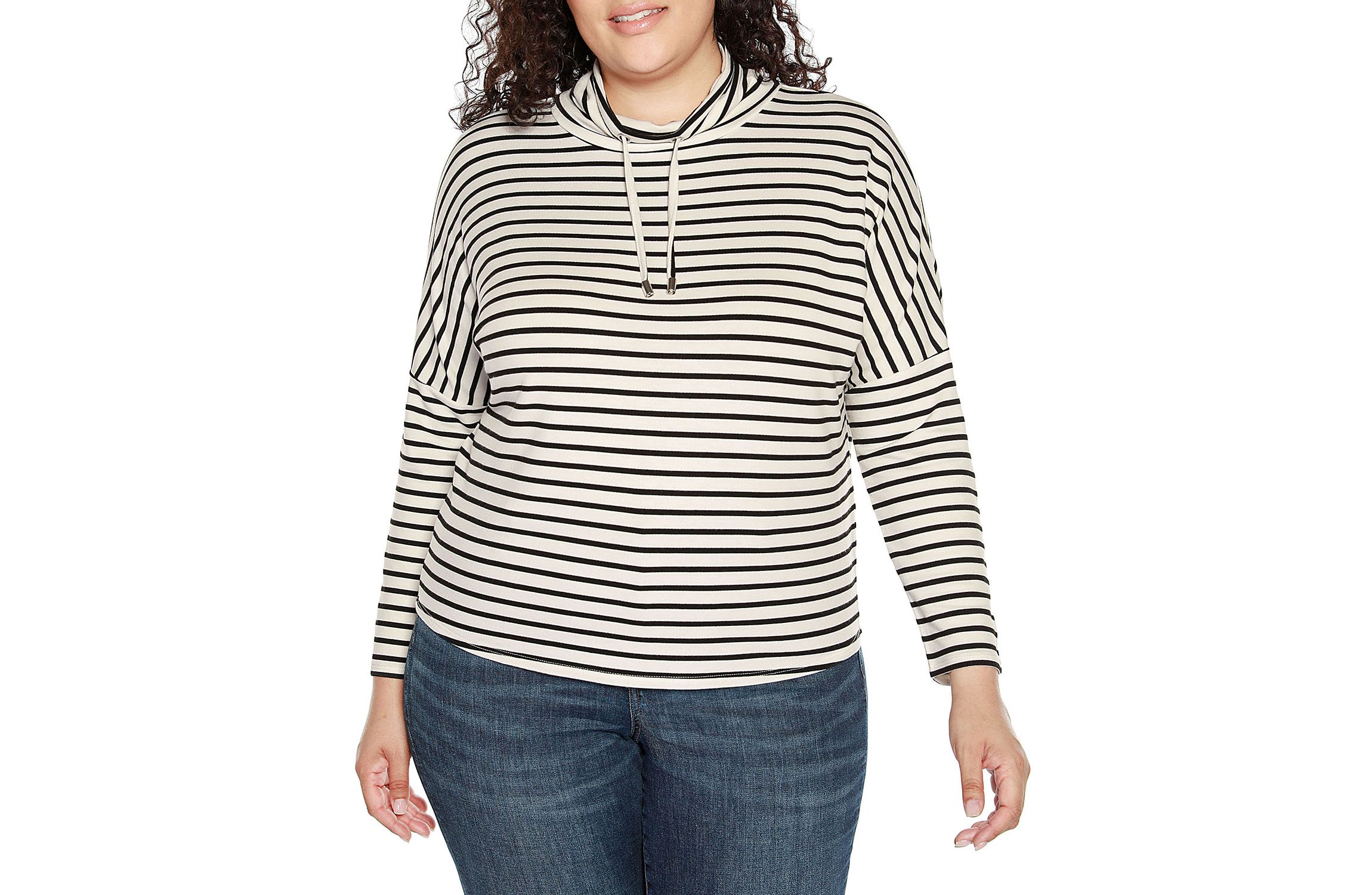 Plus Size Cowl-Neck Dolman-Sleeve Top