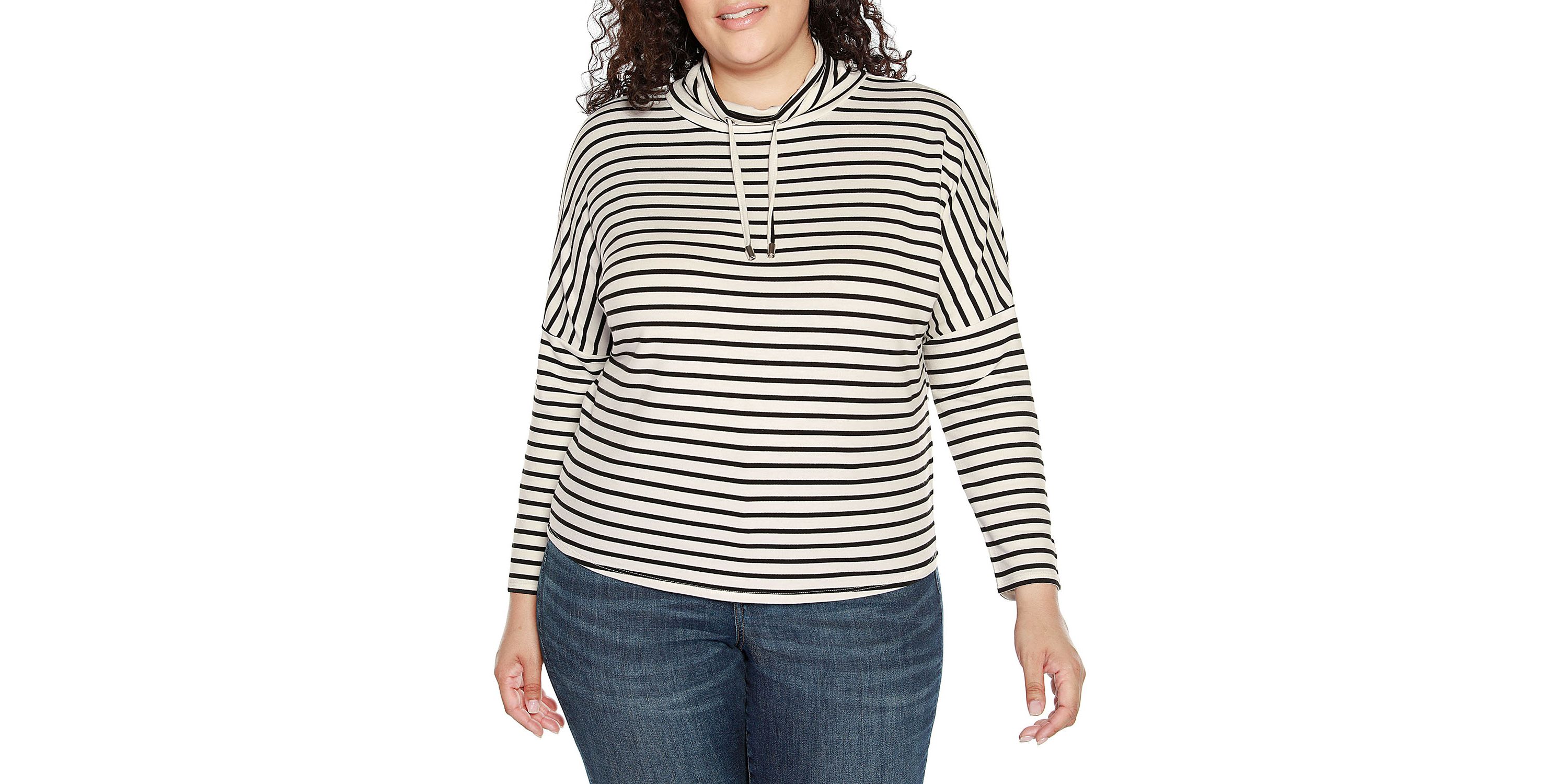 Plus Size Cowl-Neck Dolman-Sleeve Top