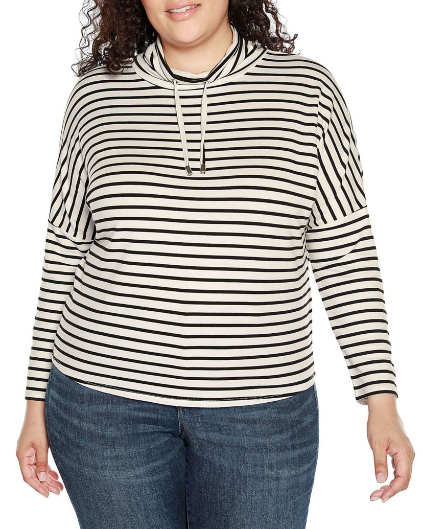 Plus Size Cowl-Neck Dolman-Sleeve Top