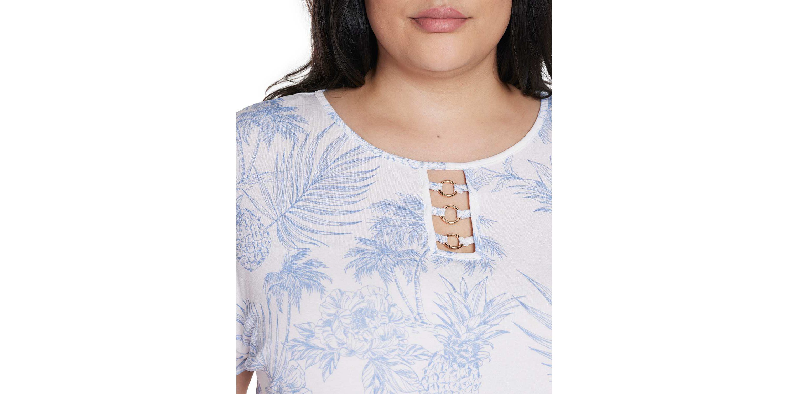 Plus Size Pineapple Print Knit Top
