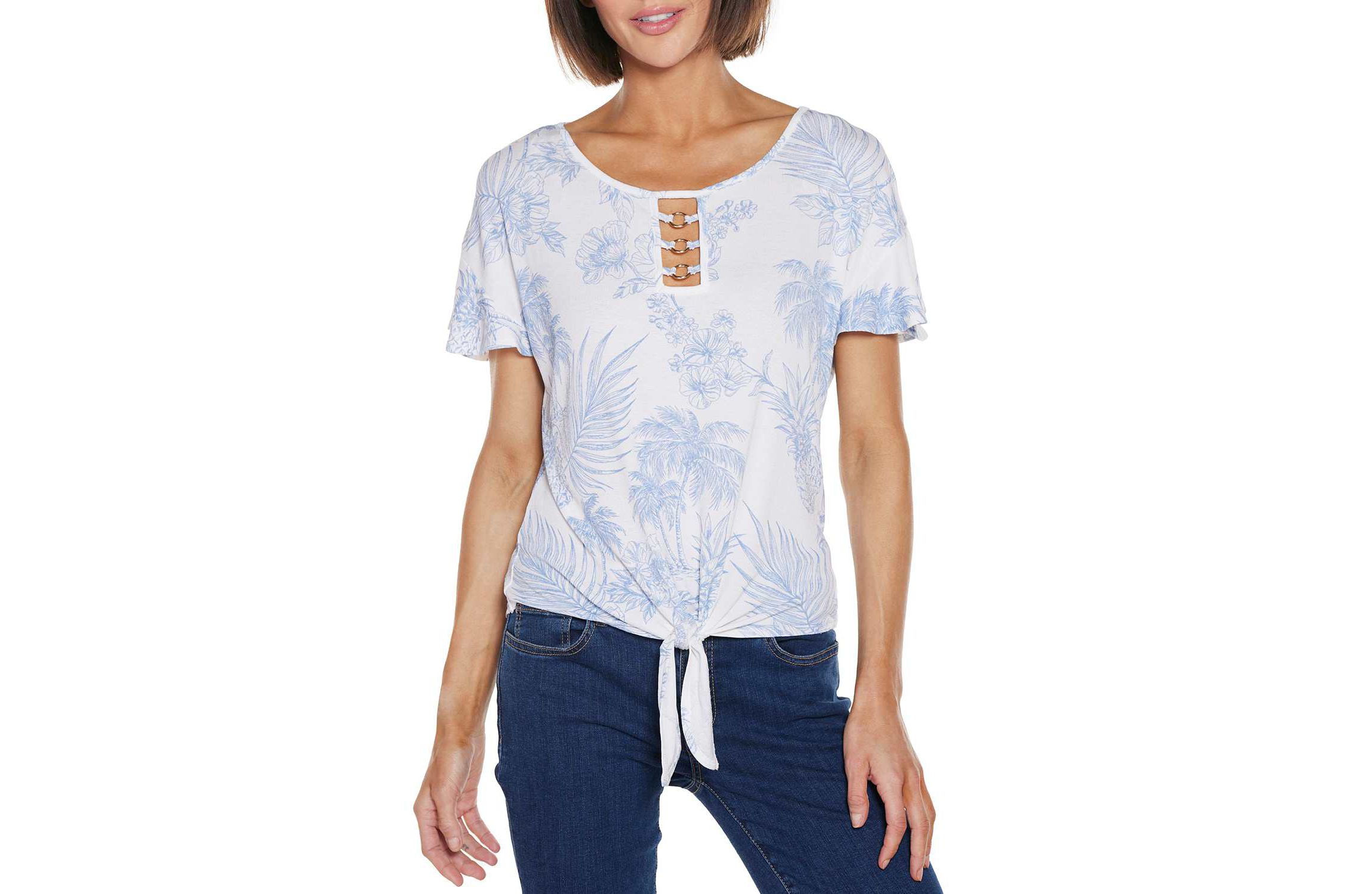 Pineapple Print Knit Top
