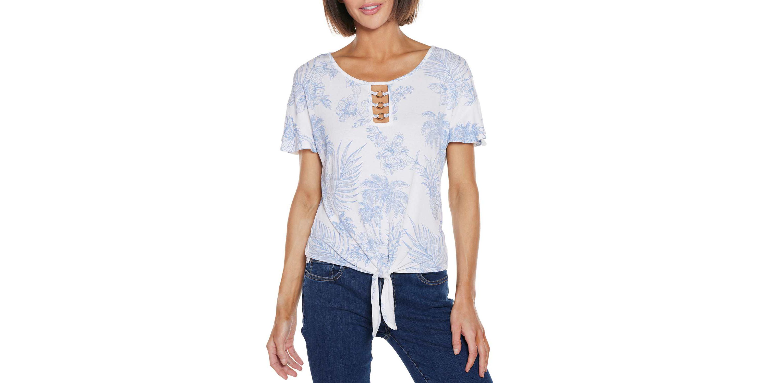Pineapple Print Knit Top