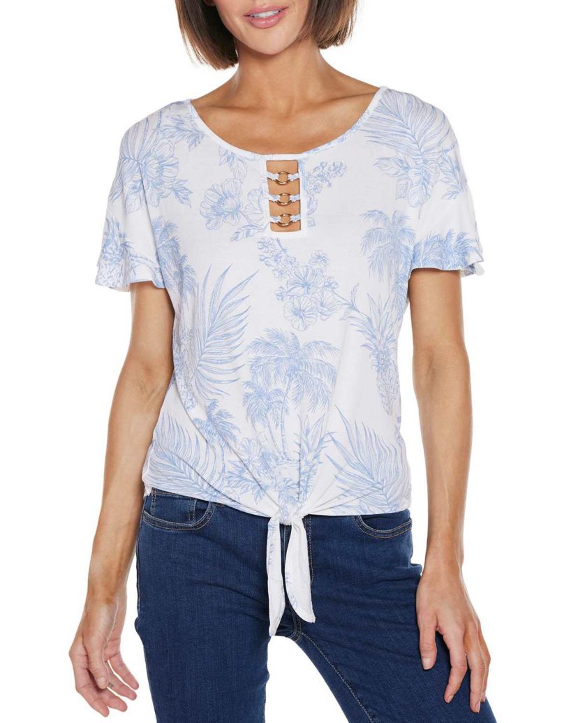 Pineapple Print Knit Top
