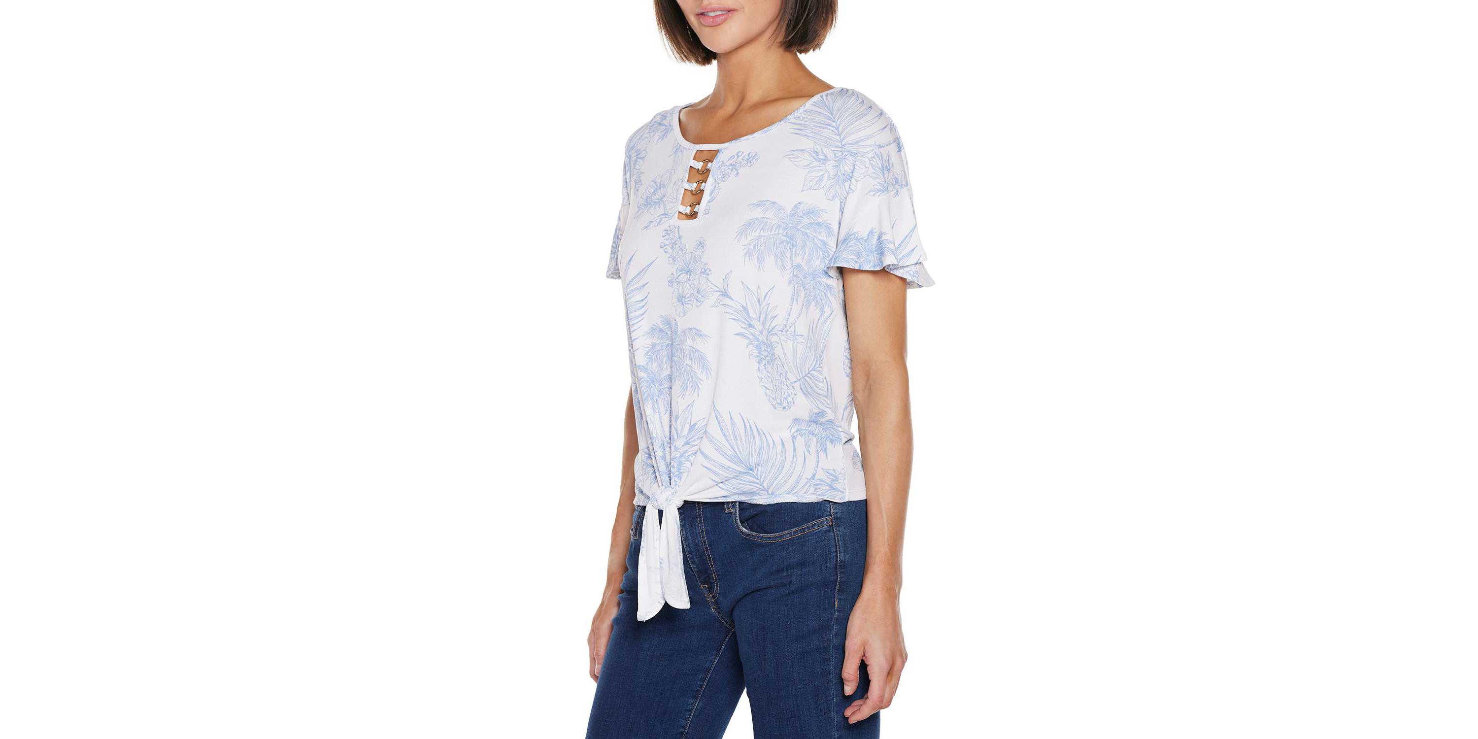 Pineapple Print Knit Top