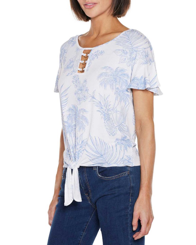 Pineapple Print Knit Top