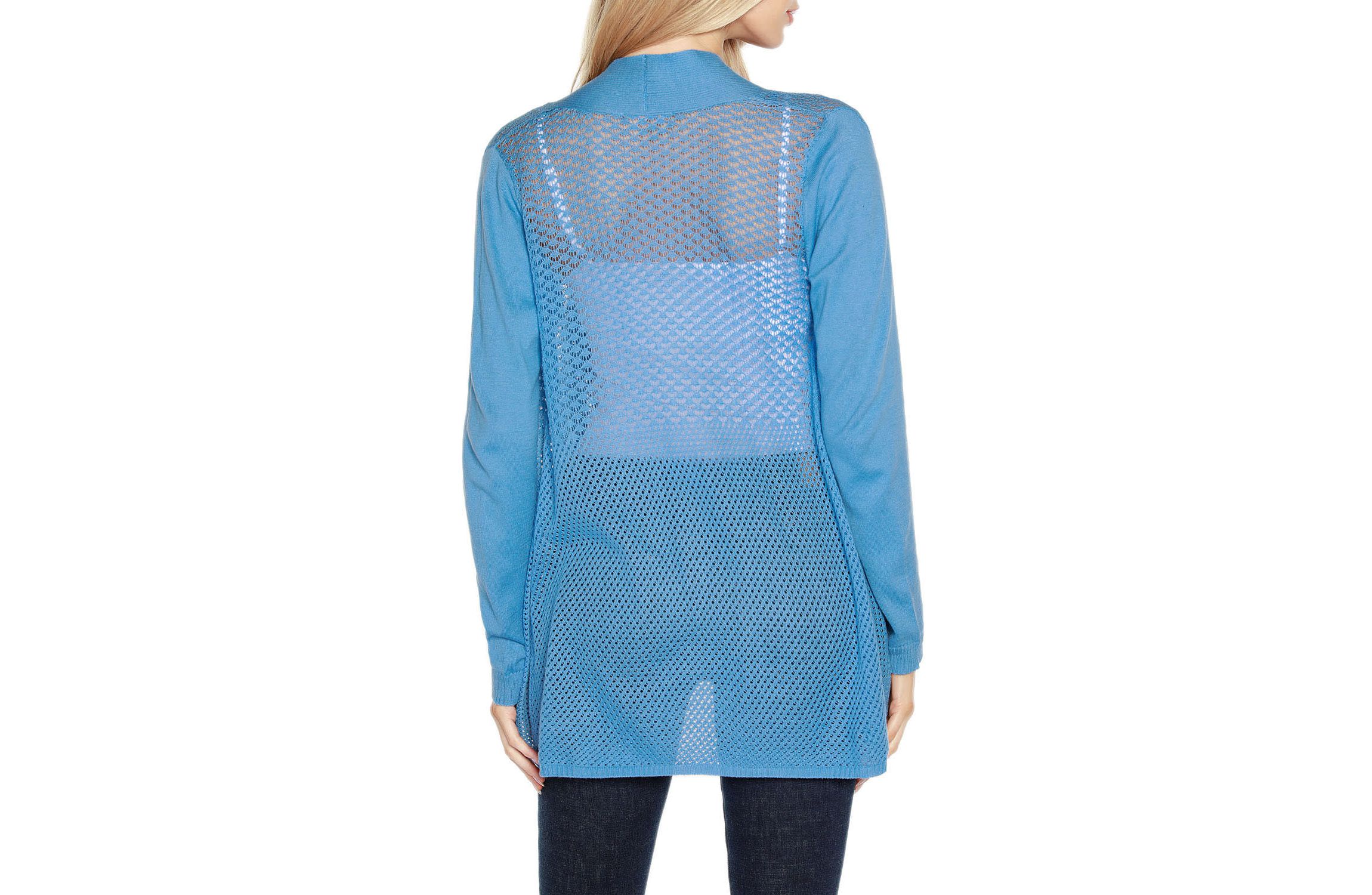 Hi-Low Open-Front Swing Cardigan Sweater