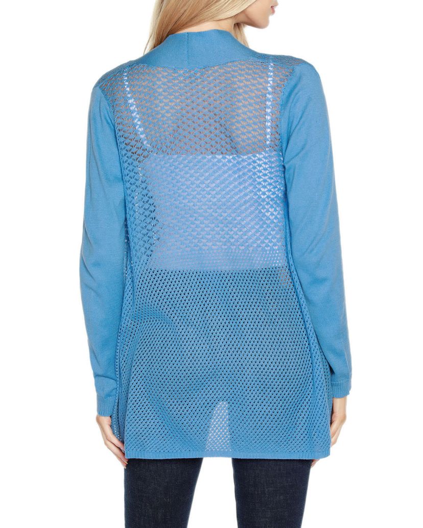 Hi-Low Open-Front Swing Cardigan Sweater