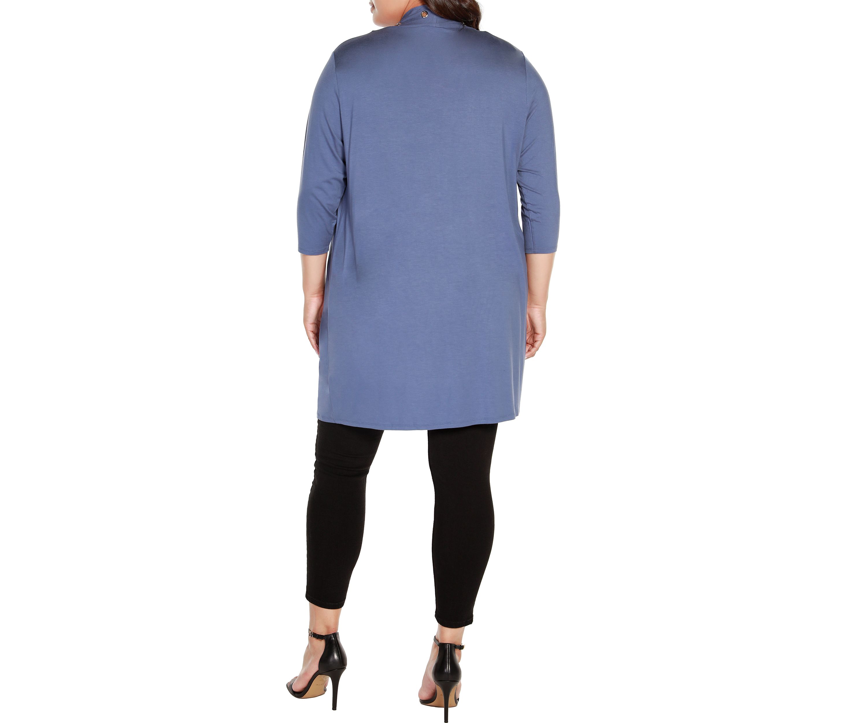 Plus Size Grommet-Trim Duster Cardigan