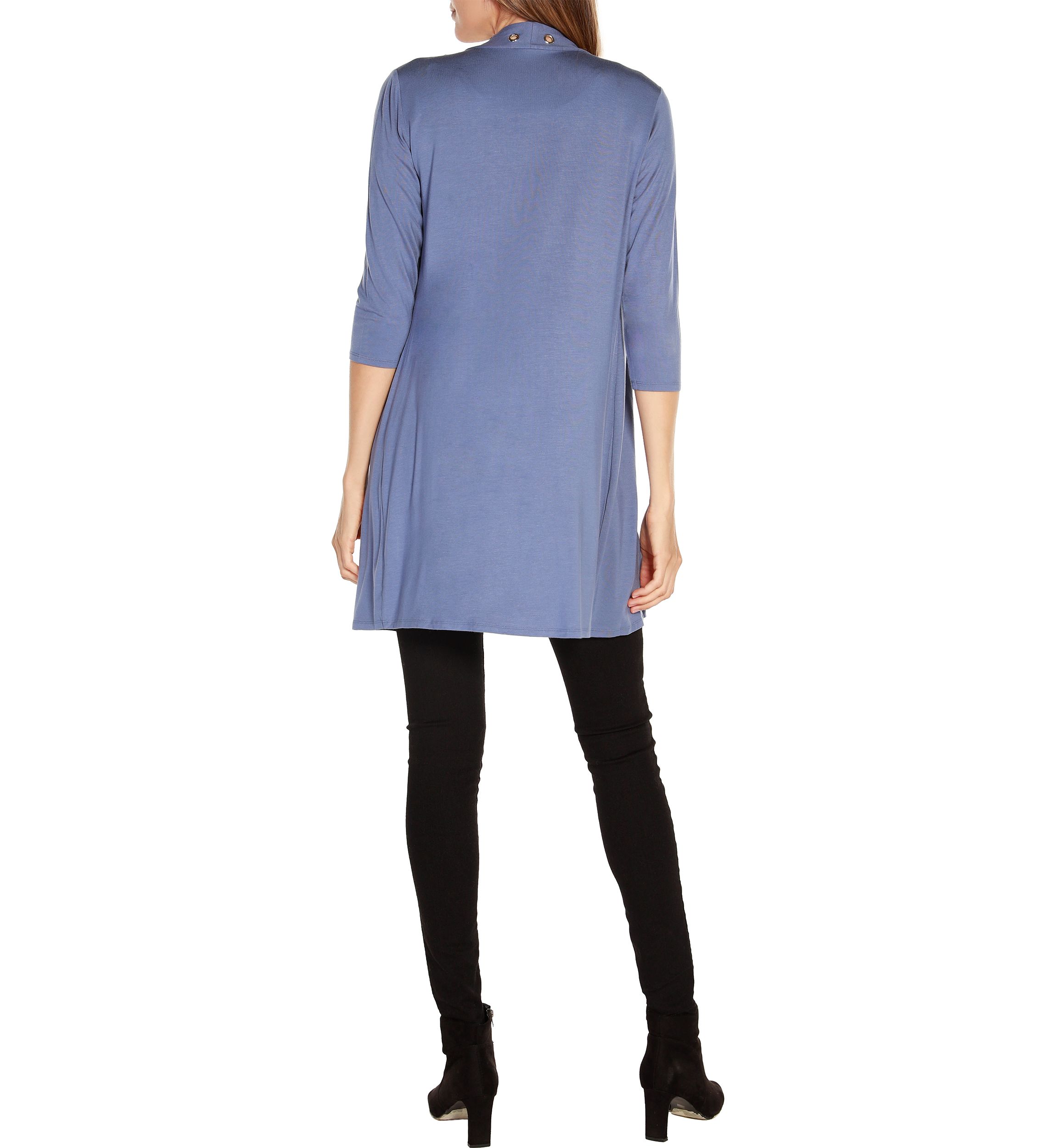 Grommet-Trim Duster Cardigan